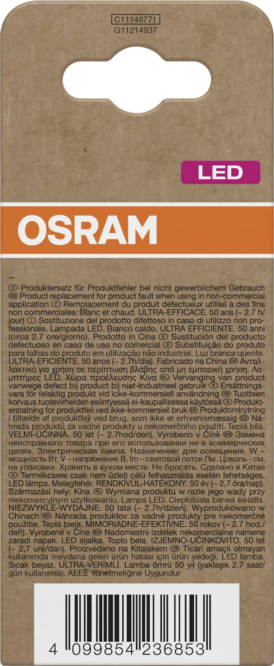 Osram LED Leuchtmittel Classic A100 E27 7,2W warmweiß