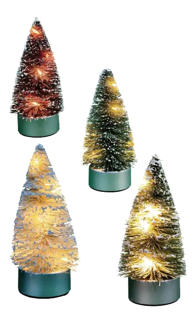 TrendLine Baum Kunststoff 10 cm H dunkelgrün/grün/lila/beige/weiß