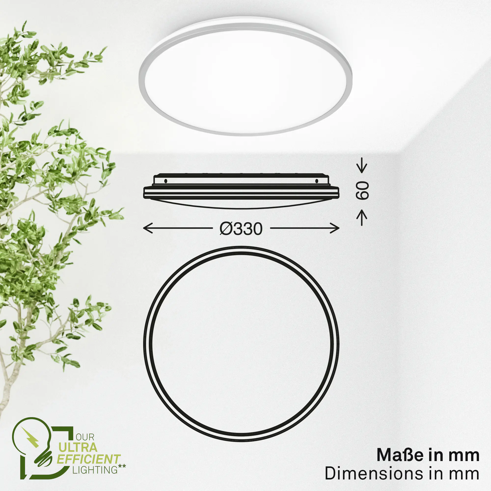 Briloner LED-Deckenleuchte Lana Ø 33 cm weiß-chrom neutralweiß