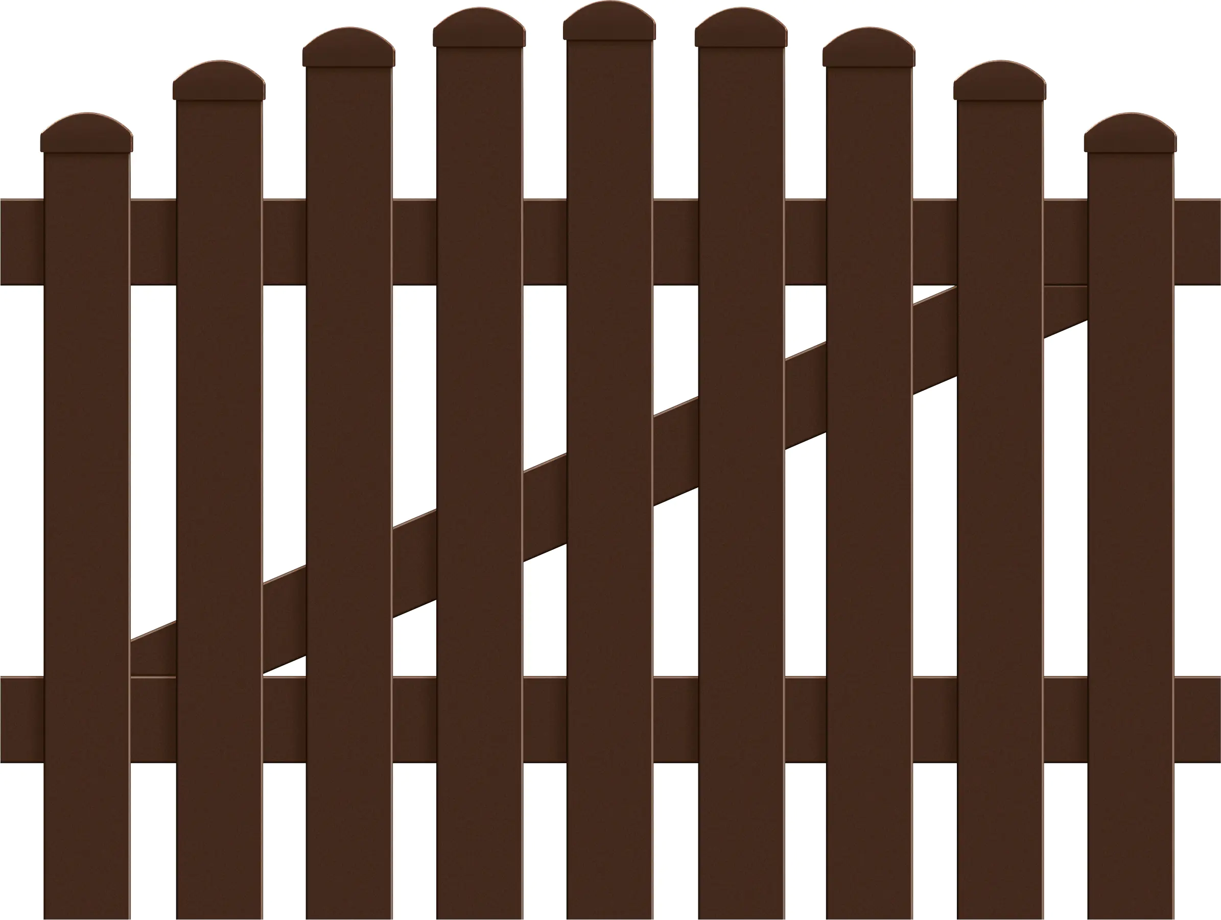 KM Zaun Zauntür Meran Oberbogen 104,2 x 120 cm, braun, DIN links