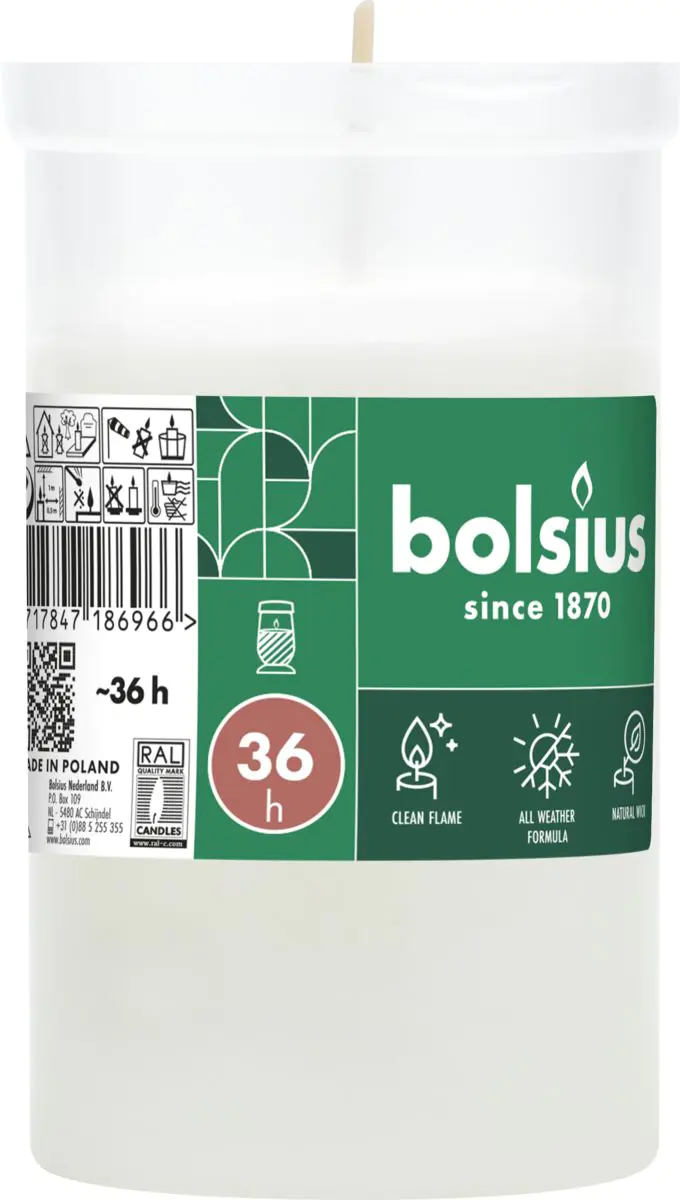 Bolsius Dauerbrenner ohne Deckel weiß