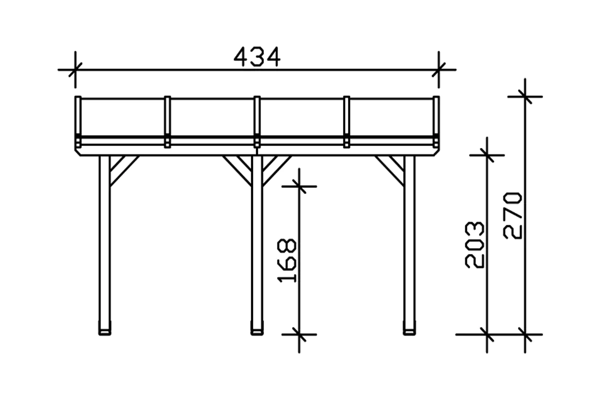 SKAN HOLZ Terrassenüberdachung Andria 434 x 350 cm Leimholz