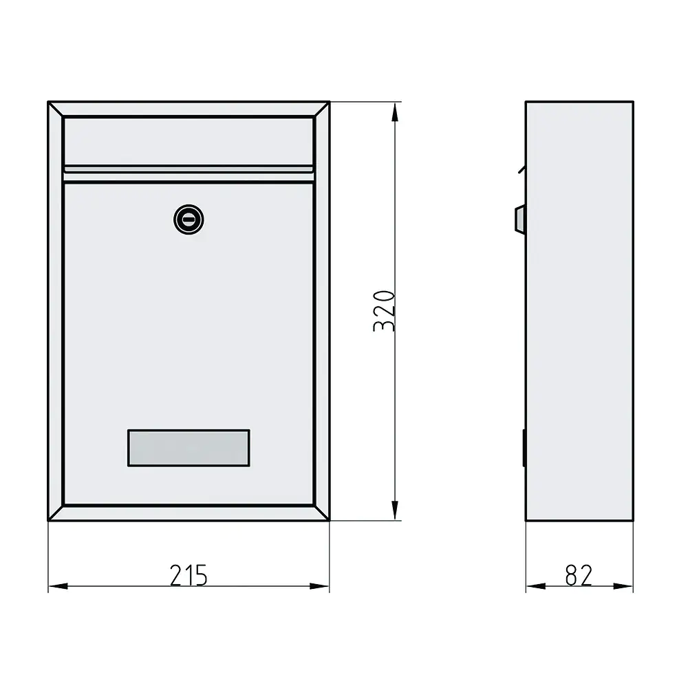 Basi Briefkasten BK 100M weiß matt 32 x 21.5 x 8.2 cm