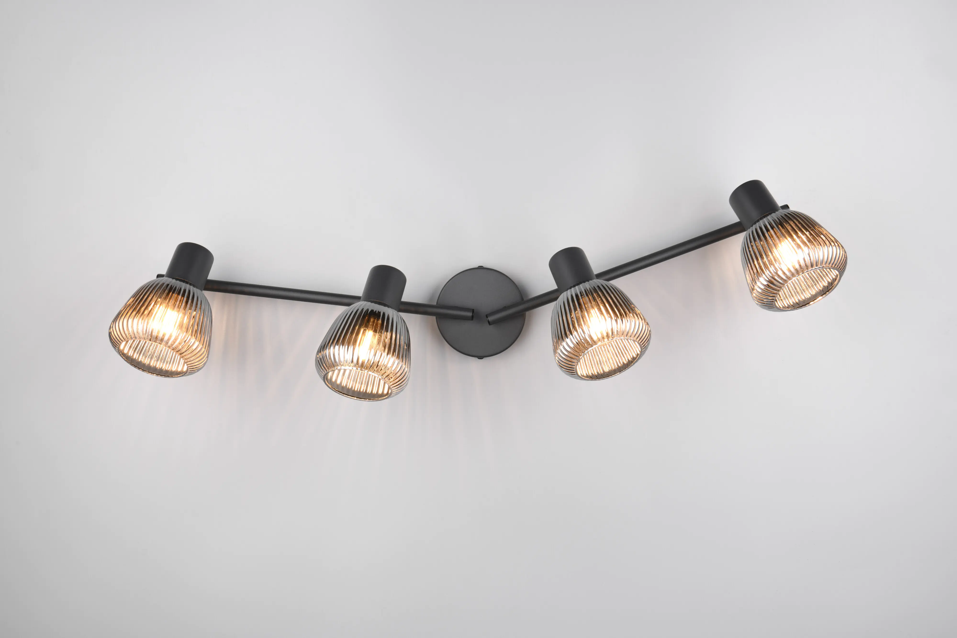 Trio Leuchten 4er Spot Tarifa E14 schwarz matt Metall/Glas Trio Leuchten 4er Spot Tarifa E14 schwarz matt Metall/Glas