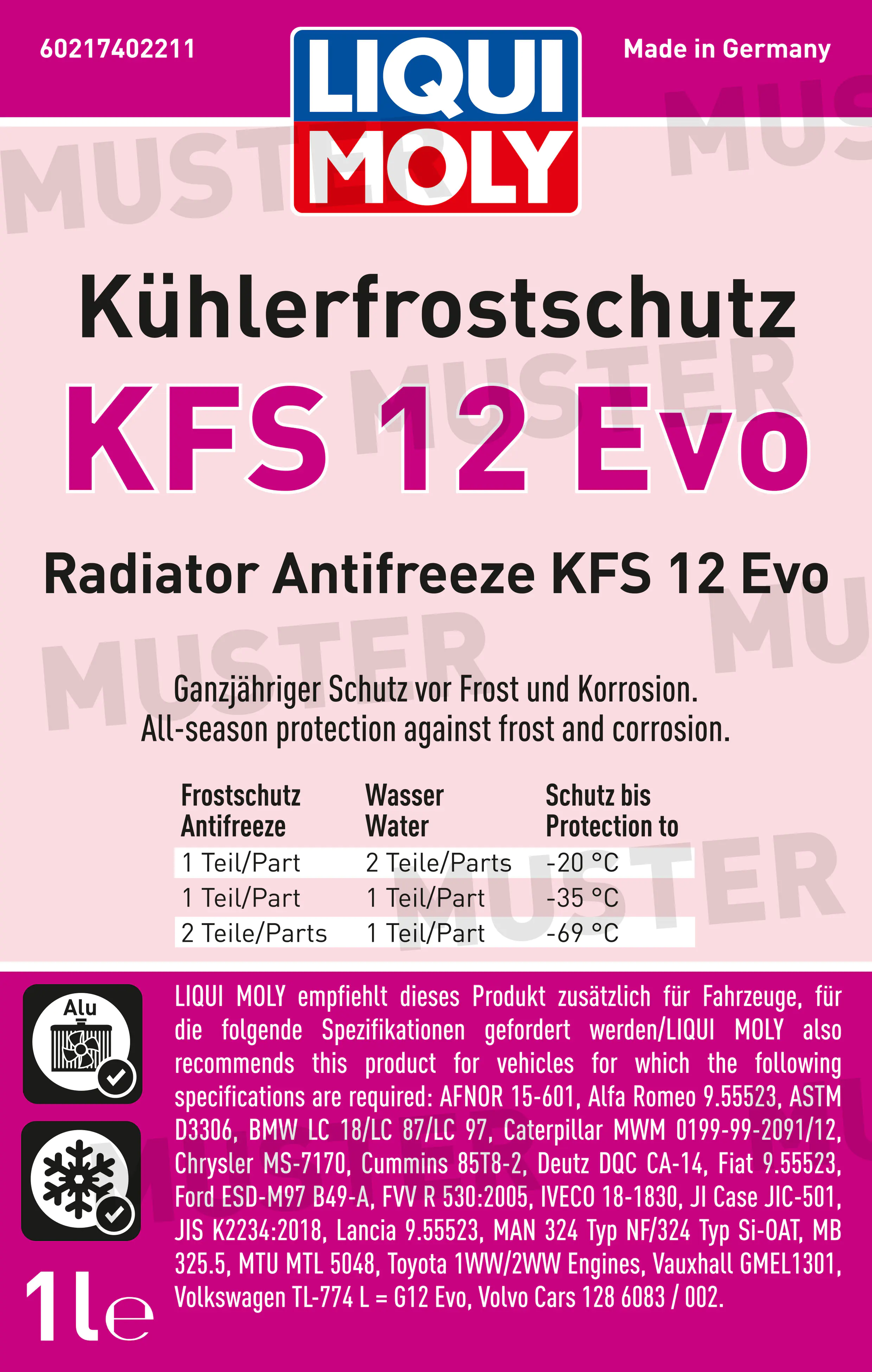 Liqui Moly Kühlerfrostschutz KFS 12 Evo 1L Liqui Moly Kühlerfrostschutz KFS 12 Evo 1L