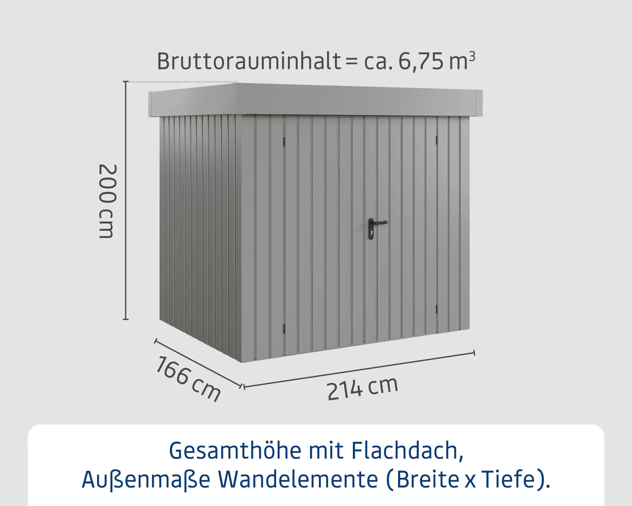 EcoStar Metallgerätehaus Euroline EFD4 aluminiumgrau 214 x 166 cm 2-flg. EcoStar Metallgerätehaus Euroline EFD4 aluminiumgrau 214 x 166 cm 2-flg.
