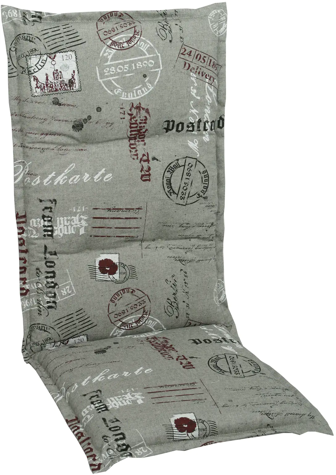 GO-DE Hochlehner-Auflage 120 x 50 x 7 cm, grau, rot GO-DE Hochlehner-Auflage 120 x 50 x 7 cm, grau, rot