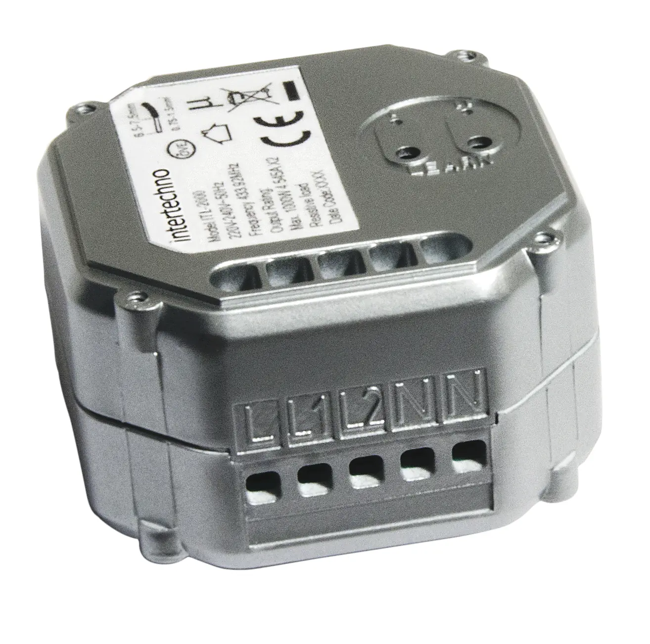 Intertechno Funk-Einbauschalter 2 Kanal ITL-2000 für 2 x 1000 W Smart Home