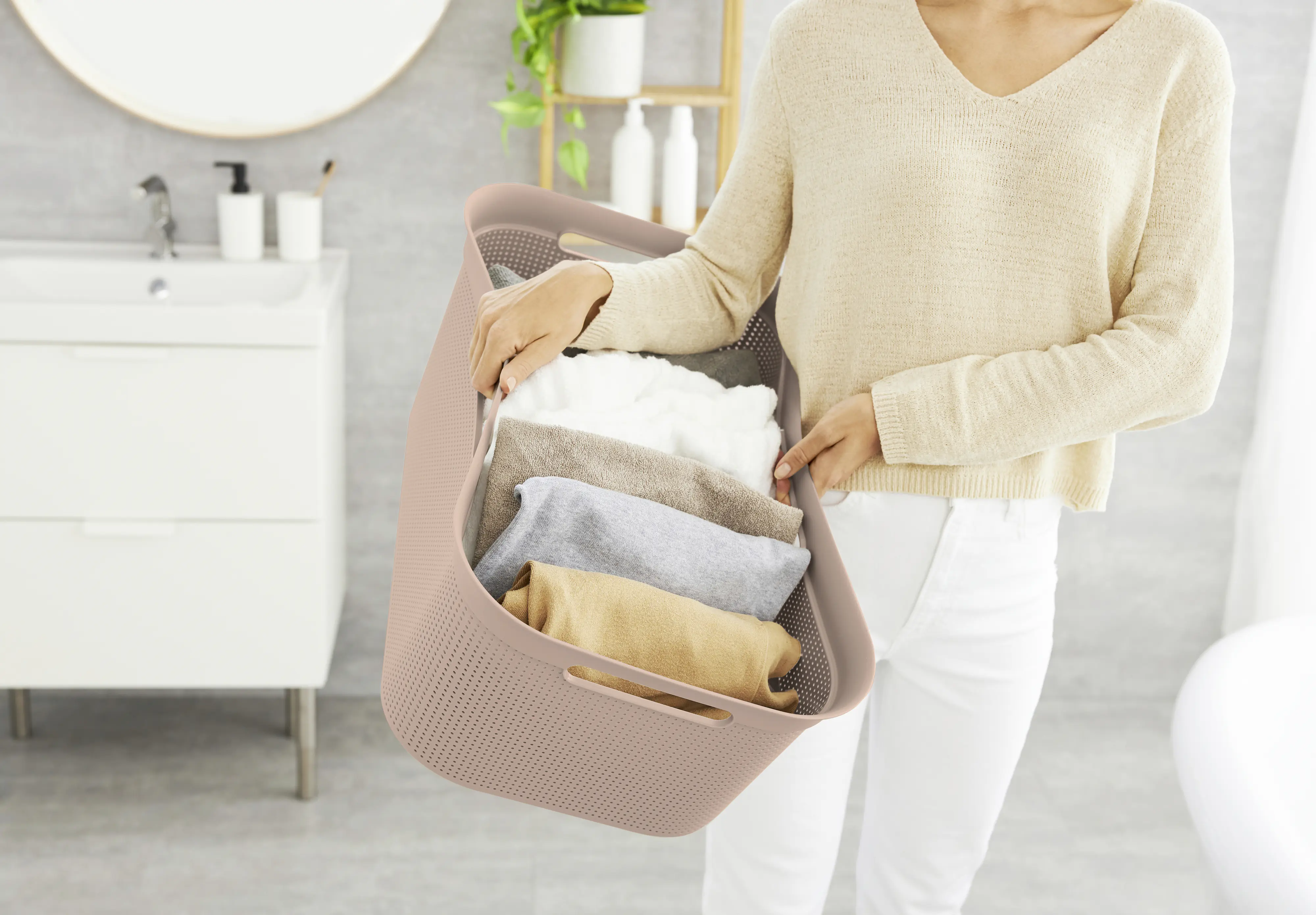 Rotho Wäschekorb Brisen, 41 l meadow rose