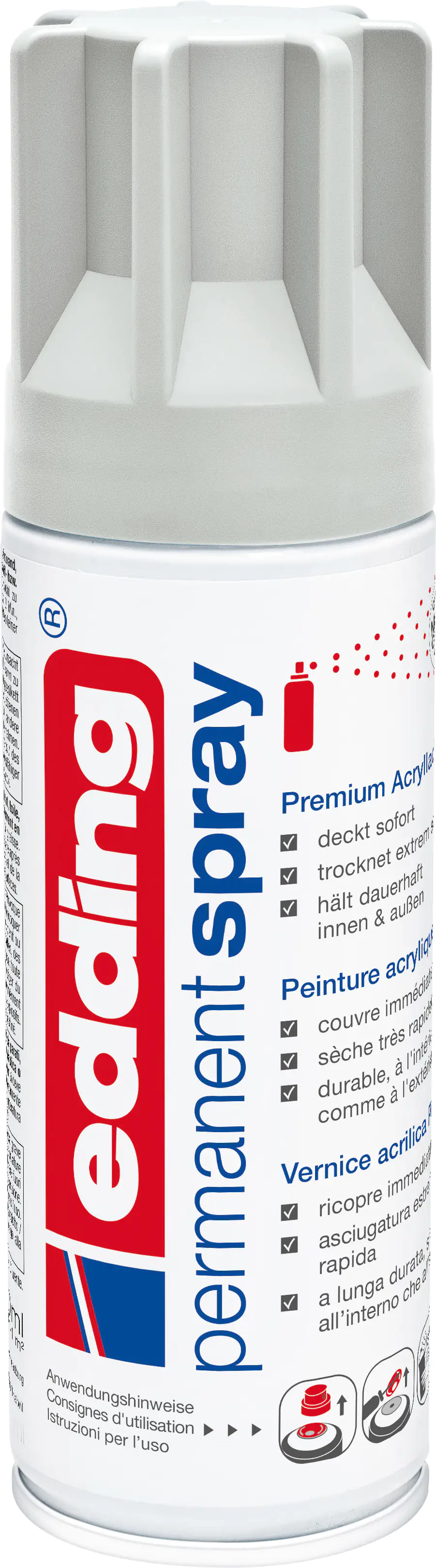 edding 5200 Permanent Spray Premium Acrylic Paint, lichtgrau, matt