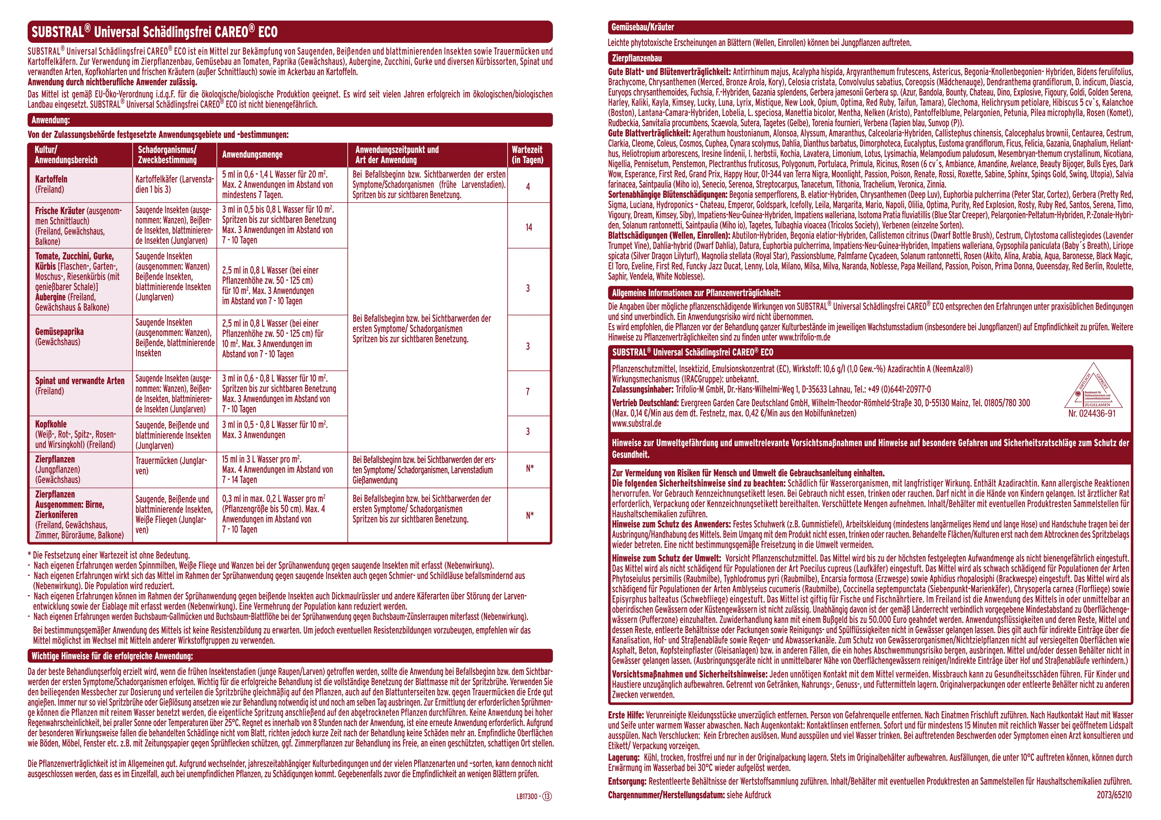 Substral Universal Schädlingsfrei Careo ECO 80 ml