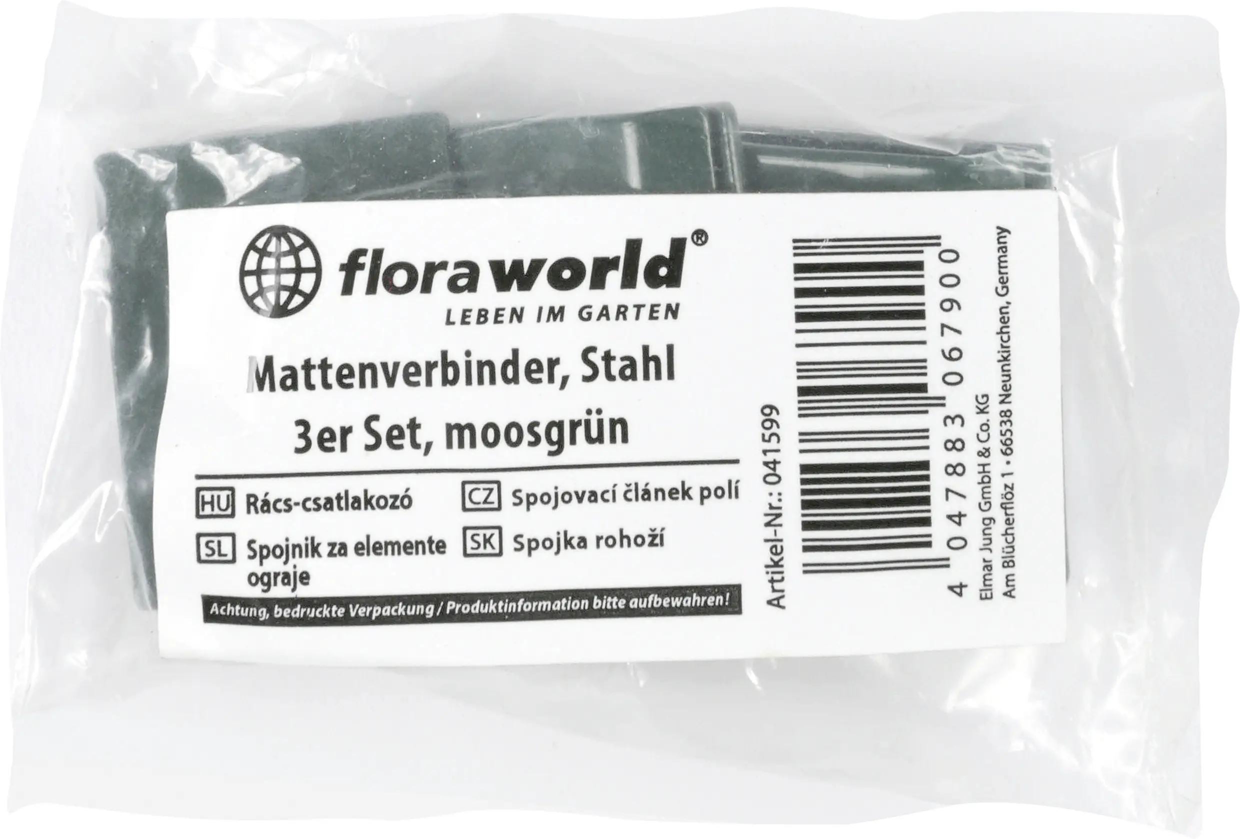 Floraworld Zaunverbinder moosgrün - 3 Stk.
