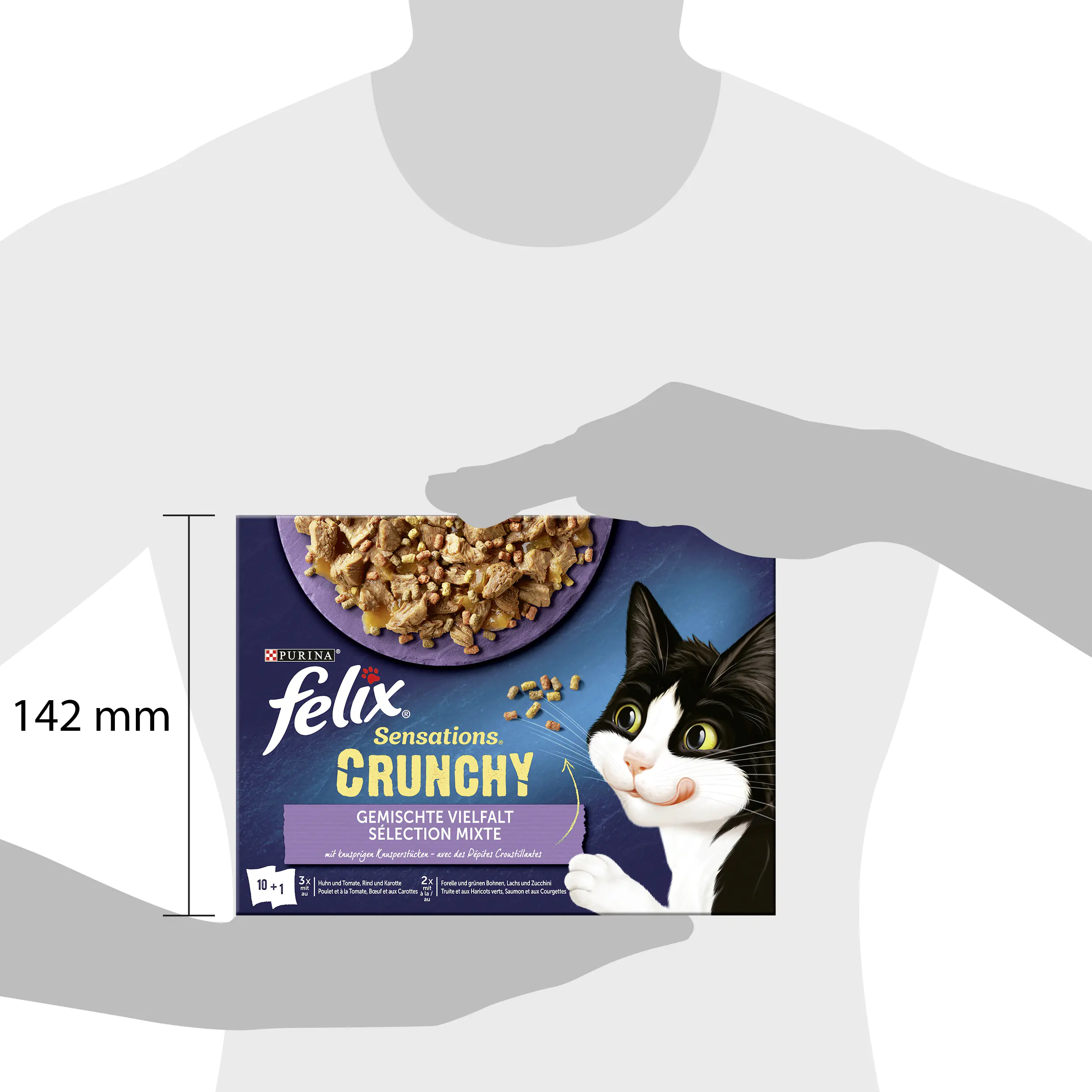 Felix Sensations Crunchy Geschmacksvielfalt mit Gemüse 10x 85g Felix Sensations Crunchy Geschmacksvielfalt mit Gemüse 10x 85g