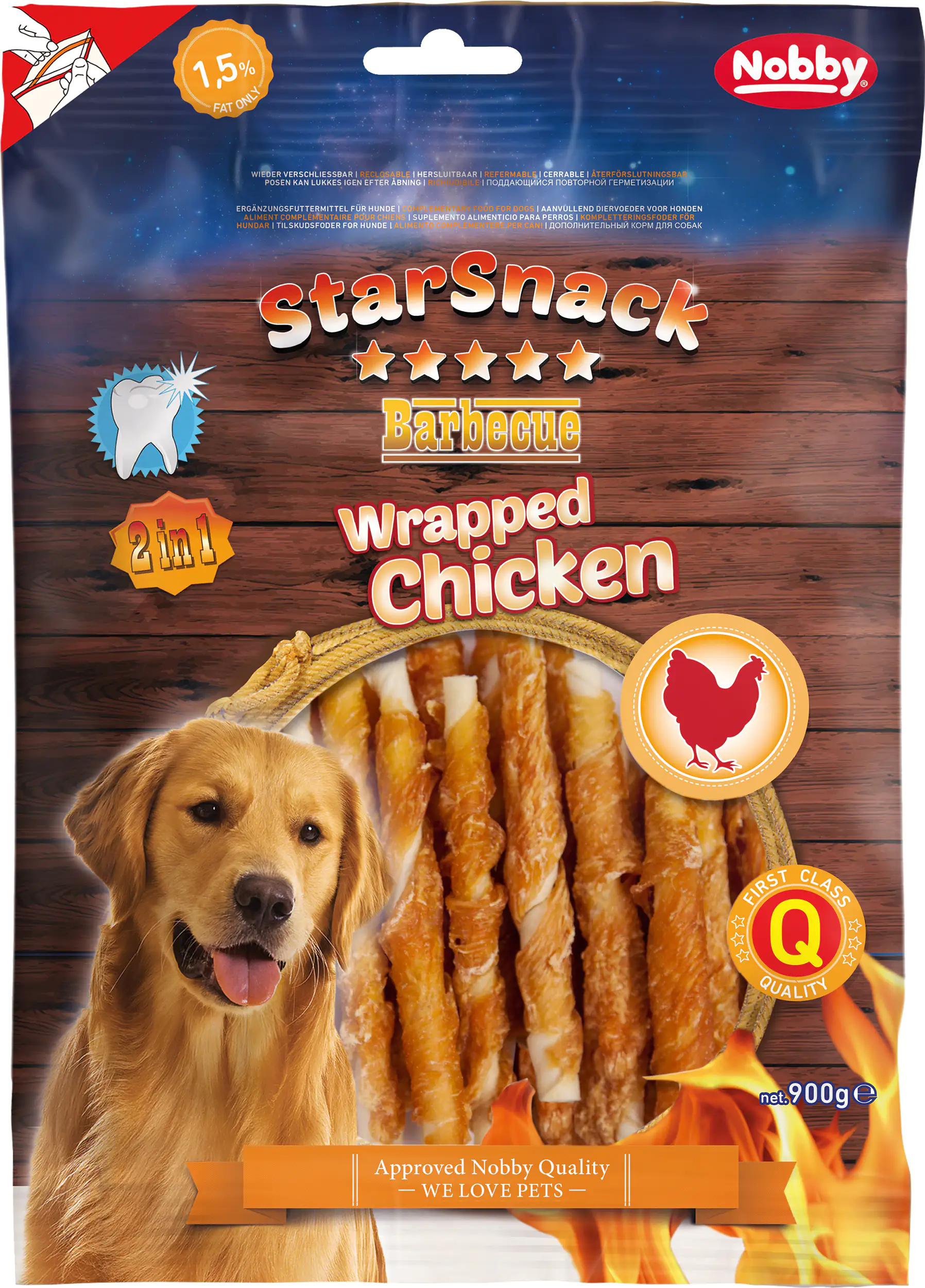 Nobby StarSnack Barbecue Wrapped Chicken 900 g