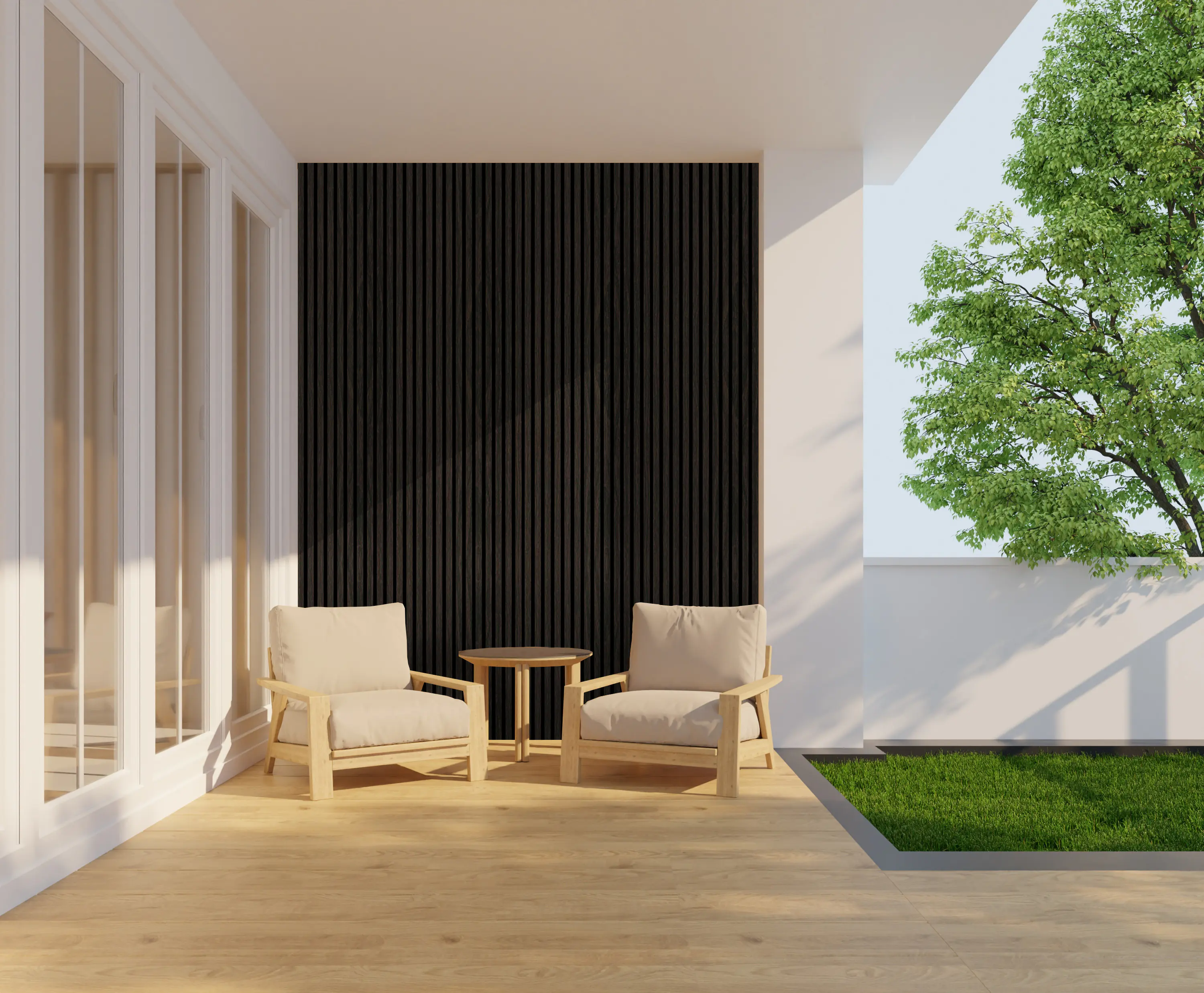 Neuhofer Akustikpaneel Eiche foliert 240 x 56,5 x 1,7 cm braun dunkel