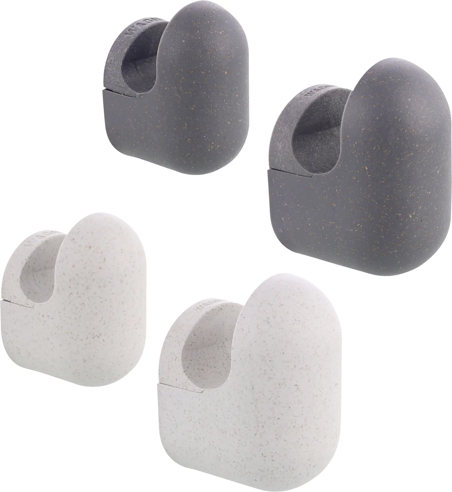 Wagner Wandhaken-Set hooks4home Pill Tragkraft bis 2 kg Bio Kunststoff hellgrau dunkelgrau 4 Stück