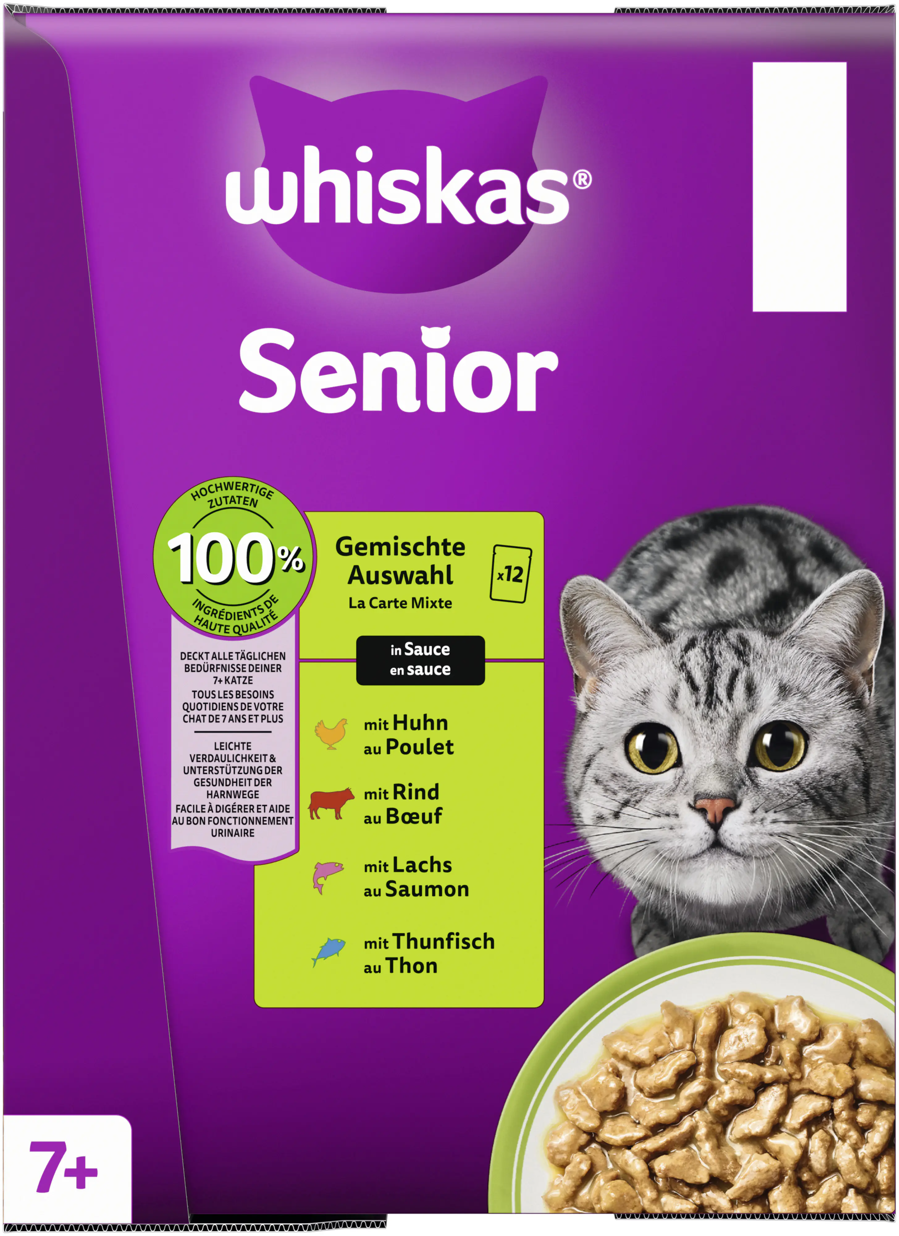 Whiskas Multipack Senior 7+ gemischte Auswahl in Sauce Katzenfutter 12 x 85 g