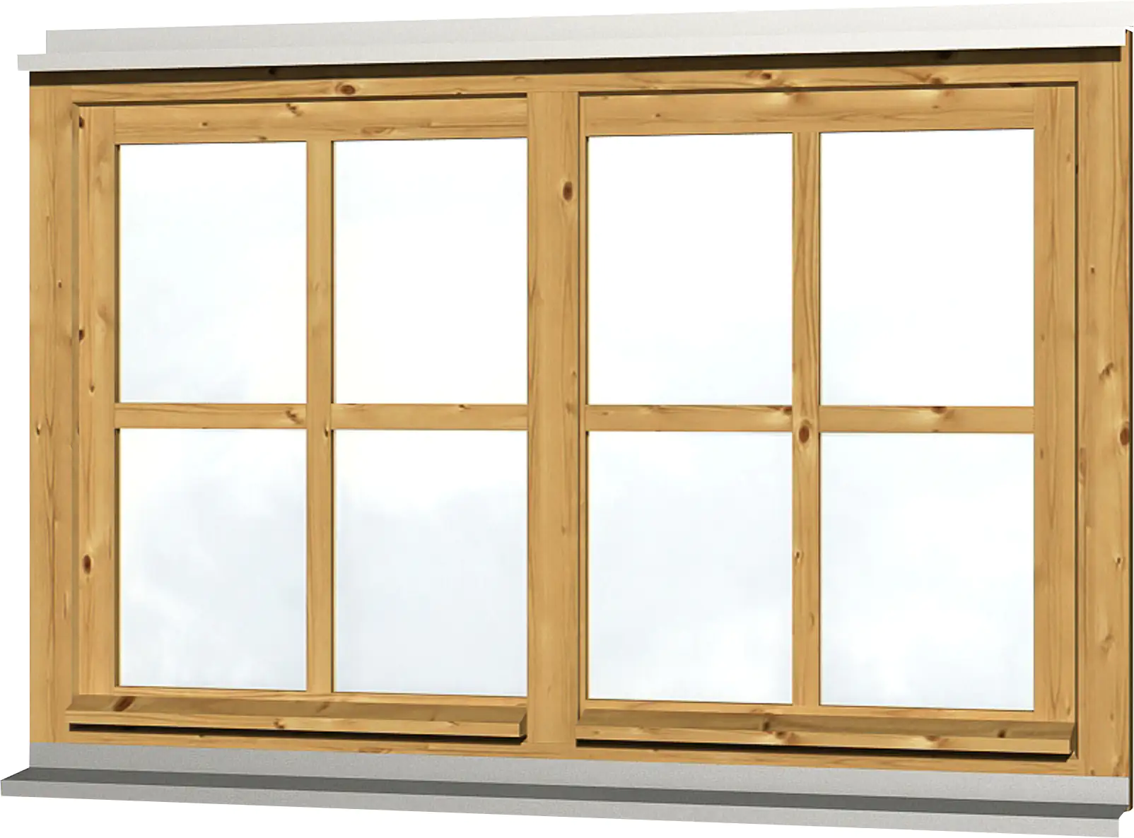 SKAN HOLZ Doppelfenster Rahmenaußenm. 132,4 x 82 cm