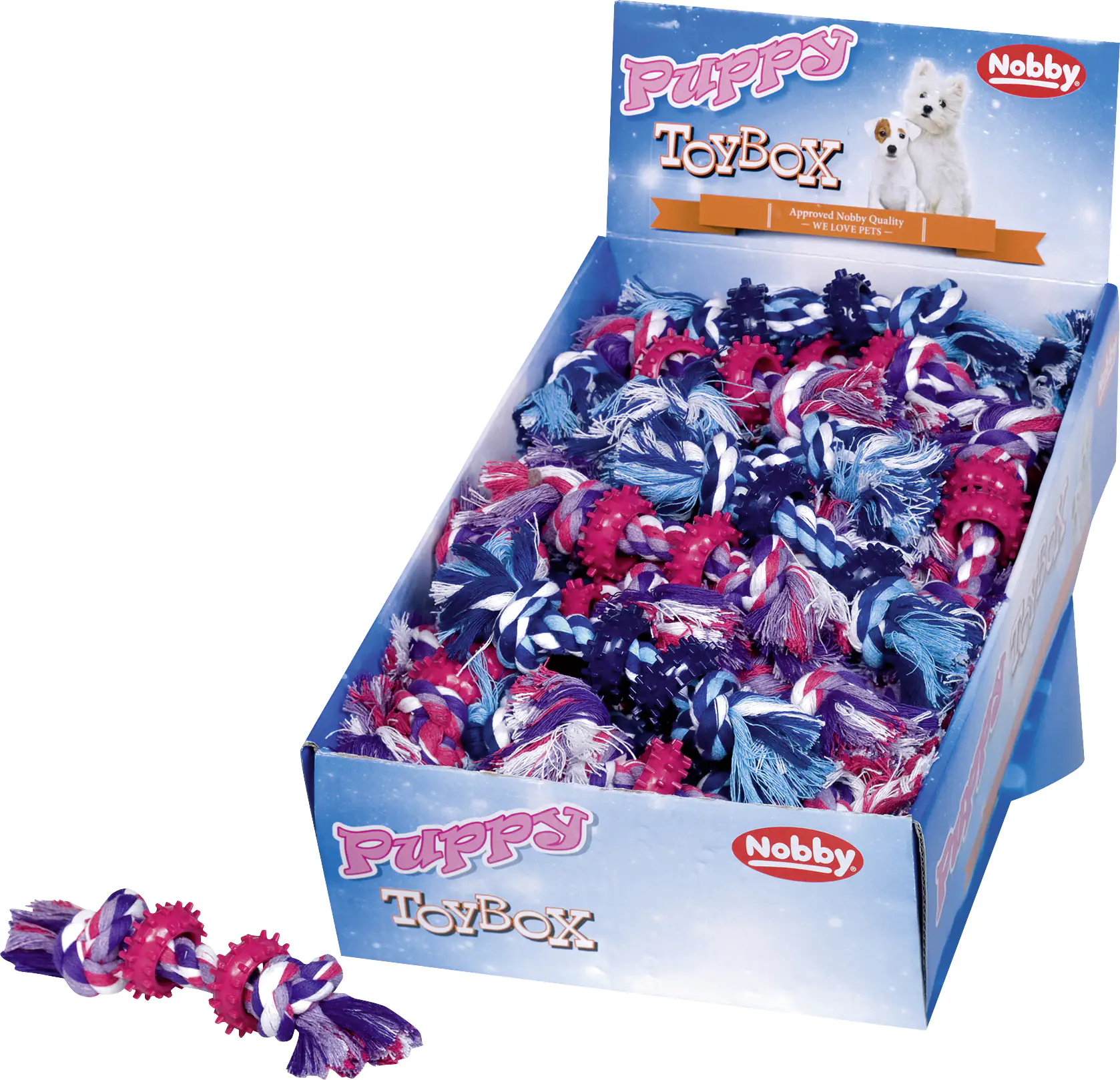 Nobby Spielseil mit TPR Ring 16 cm