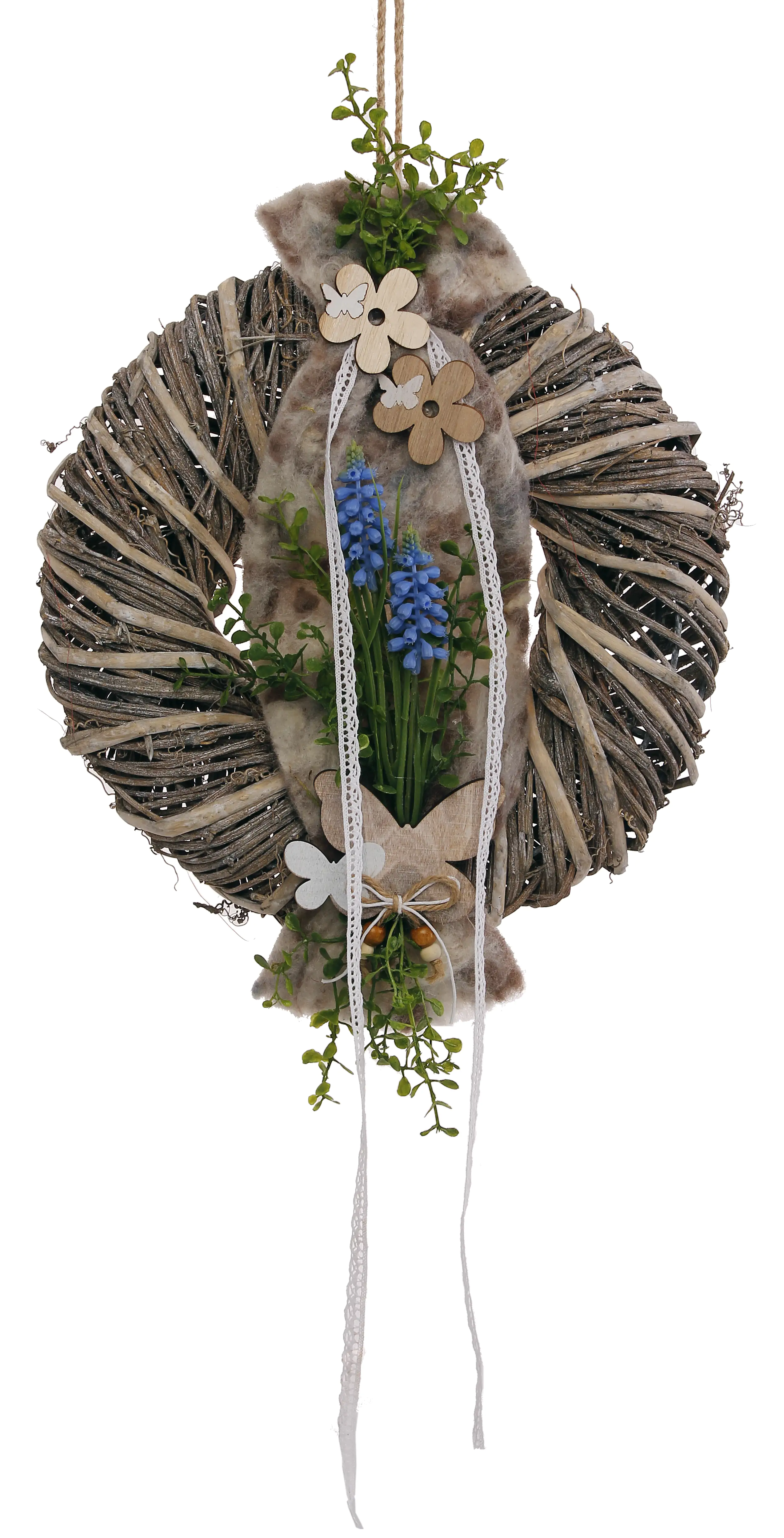 Türkranz mit Muscari und Schmetterlingen Ø 30cm