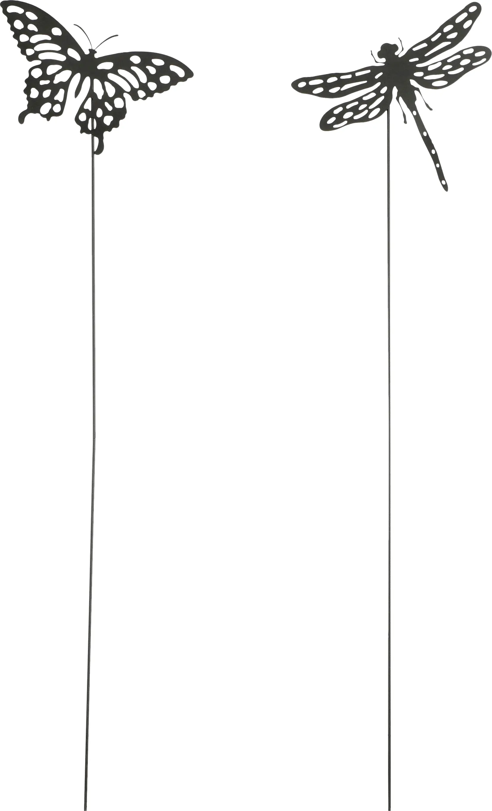 Mica Decorations Gartenstecker Schmetterling oder Libelle 118 x 29 x 0,5 cm schwarz