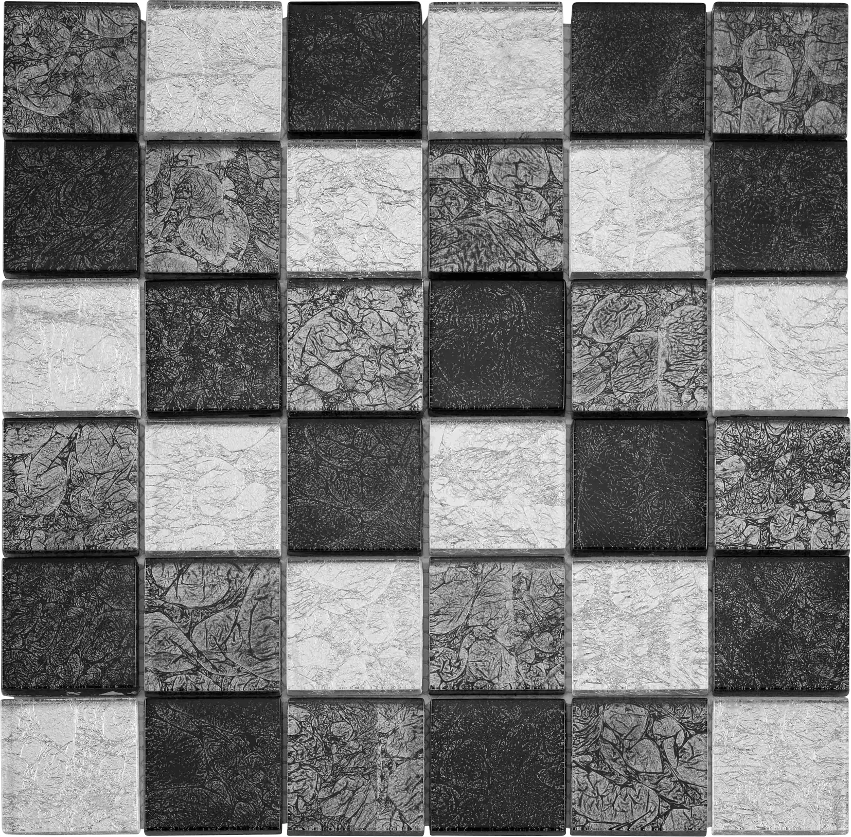 Mosaikfliese Glas Mini 30 x 30 cm grau Steinmaß: ca. 4,8 x 4,8 cm