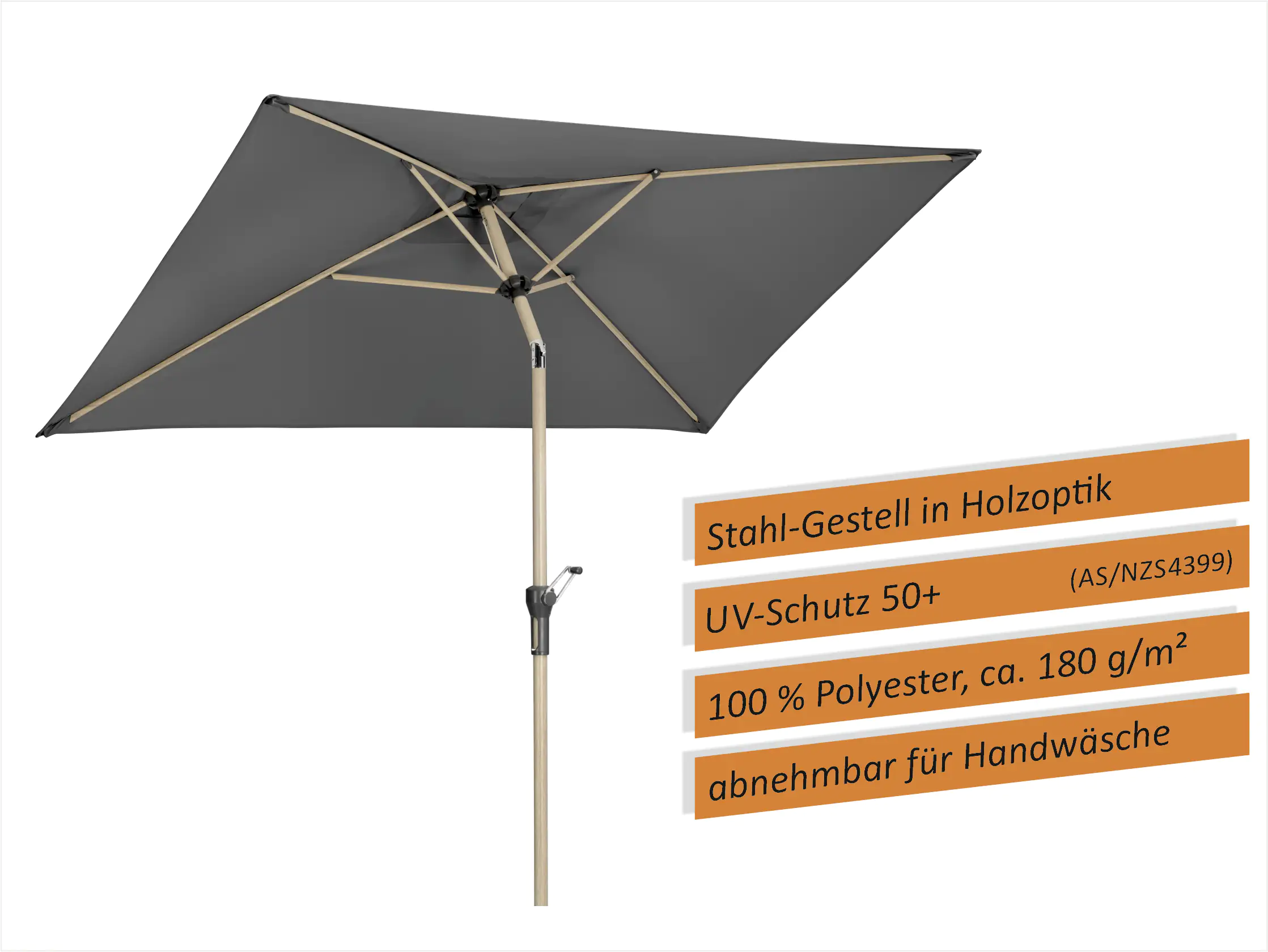 Schneider Sonnenschirm Cordoba anthrazit 230 x 150 cm Schneider Sonnenschirm Cordoba anthrazit 230 x 150 cm