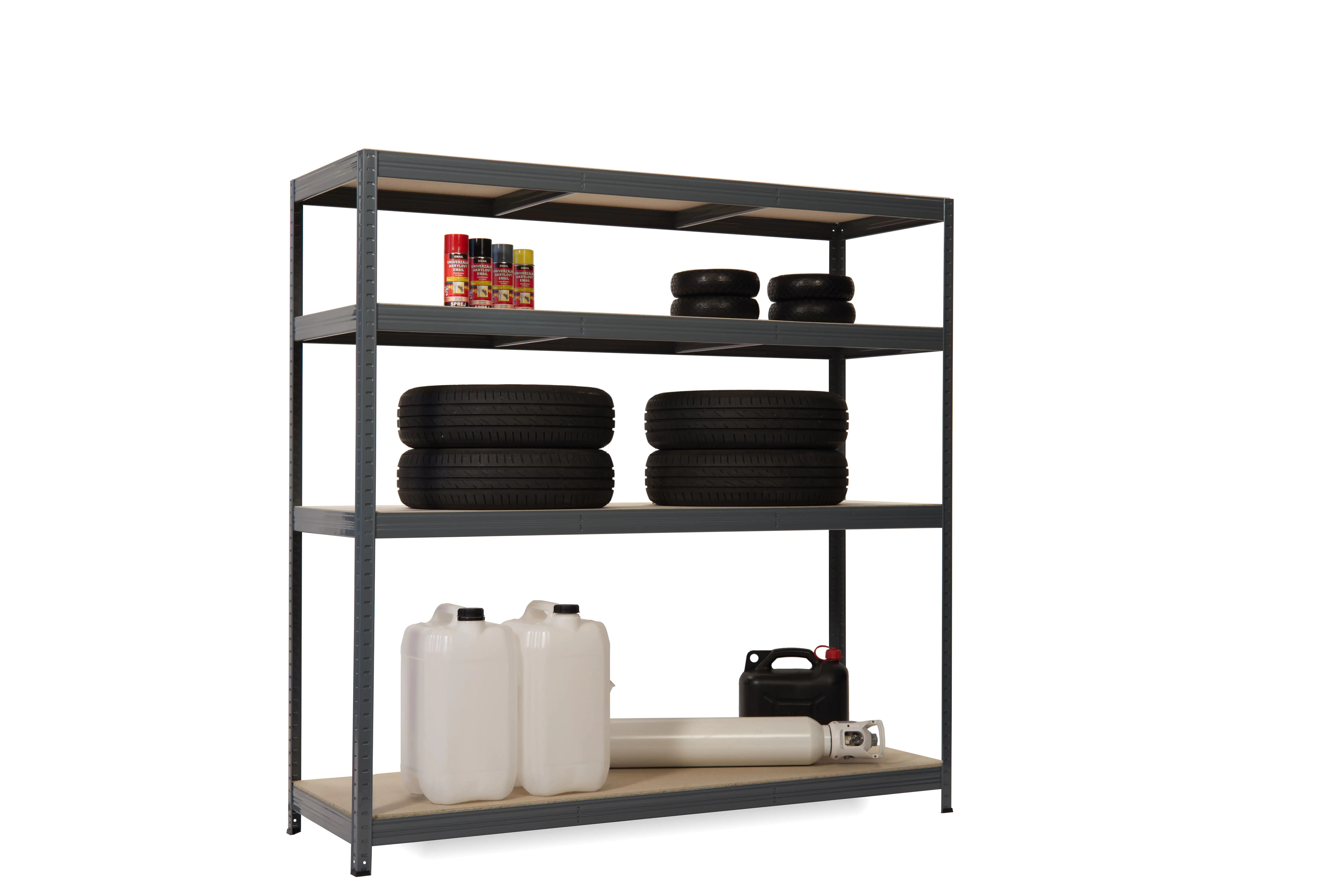 Metallsteckregal XXL 180 x 180 x 60 cm 4 Holzböden 1000 kg