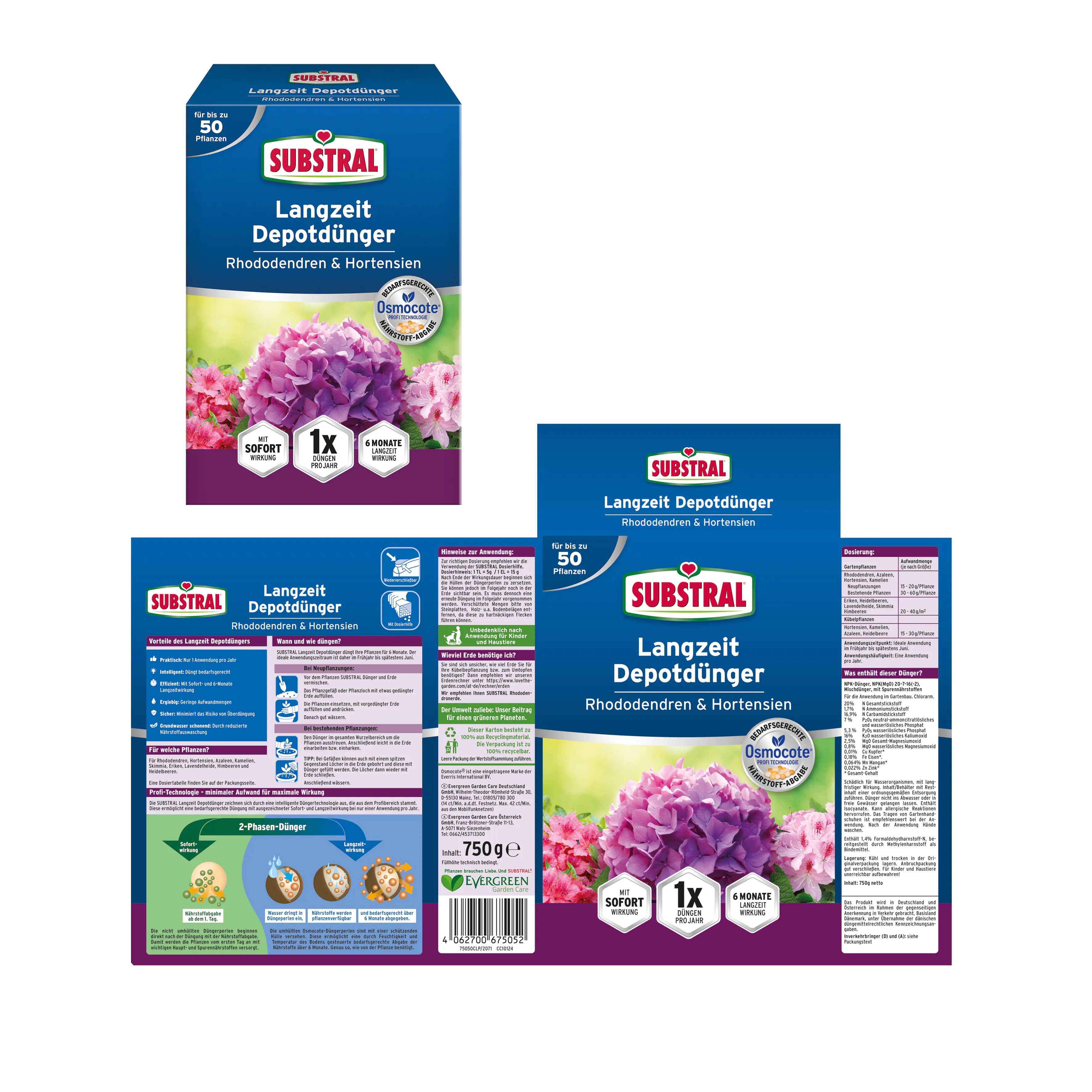 Substral Langzeit Depotdünger Rhododendren und Hortensien 750 g Substral Langzeit Depotdünger Rhododendren und Hortensien 750 g