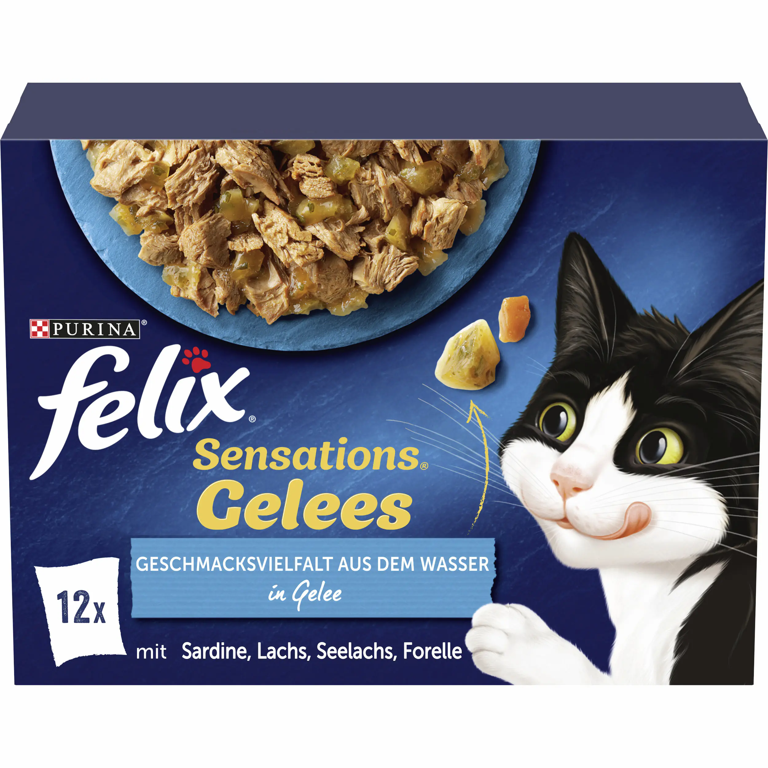 Felix Sensations Geschmacksvielfalt vom Wasser Katzenfutter 12 x 85g