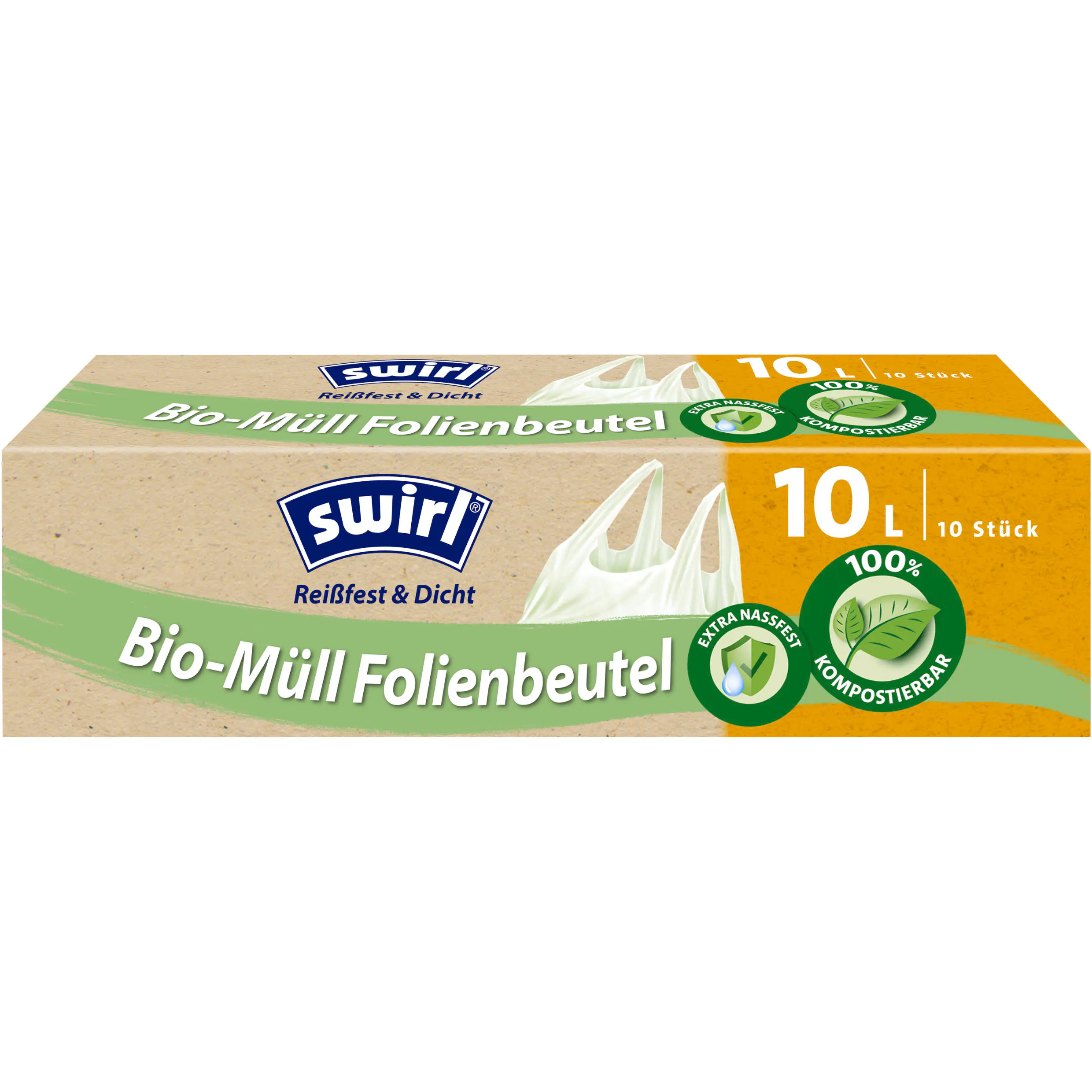 Swirl® 10 l Bio-Müll Folienbeutel mit Tragegriff quer