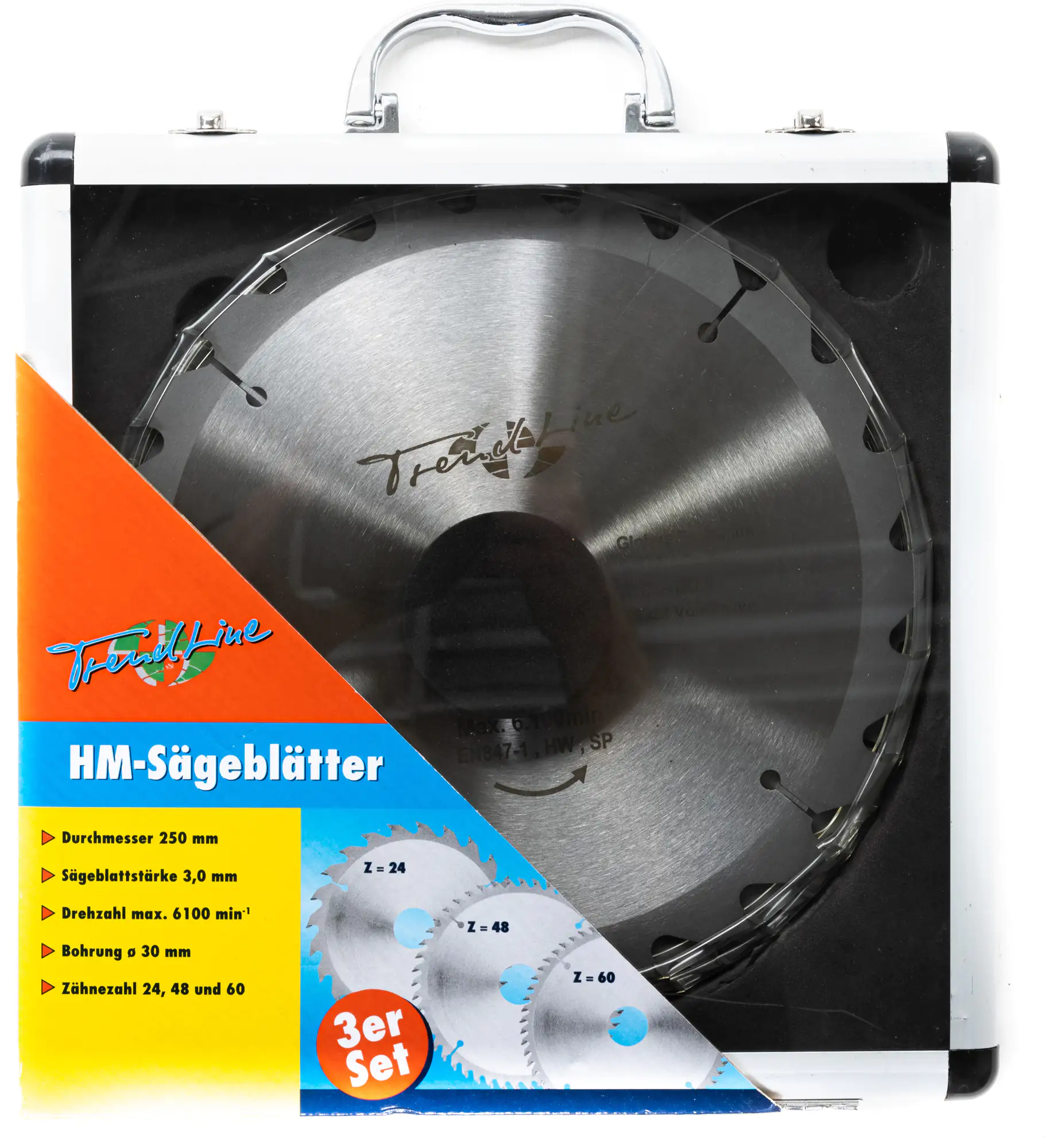 TrendLine HM-Kreissägeblätter Ø 250 mm Bohrung Ø 30 mm 3-teilig