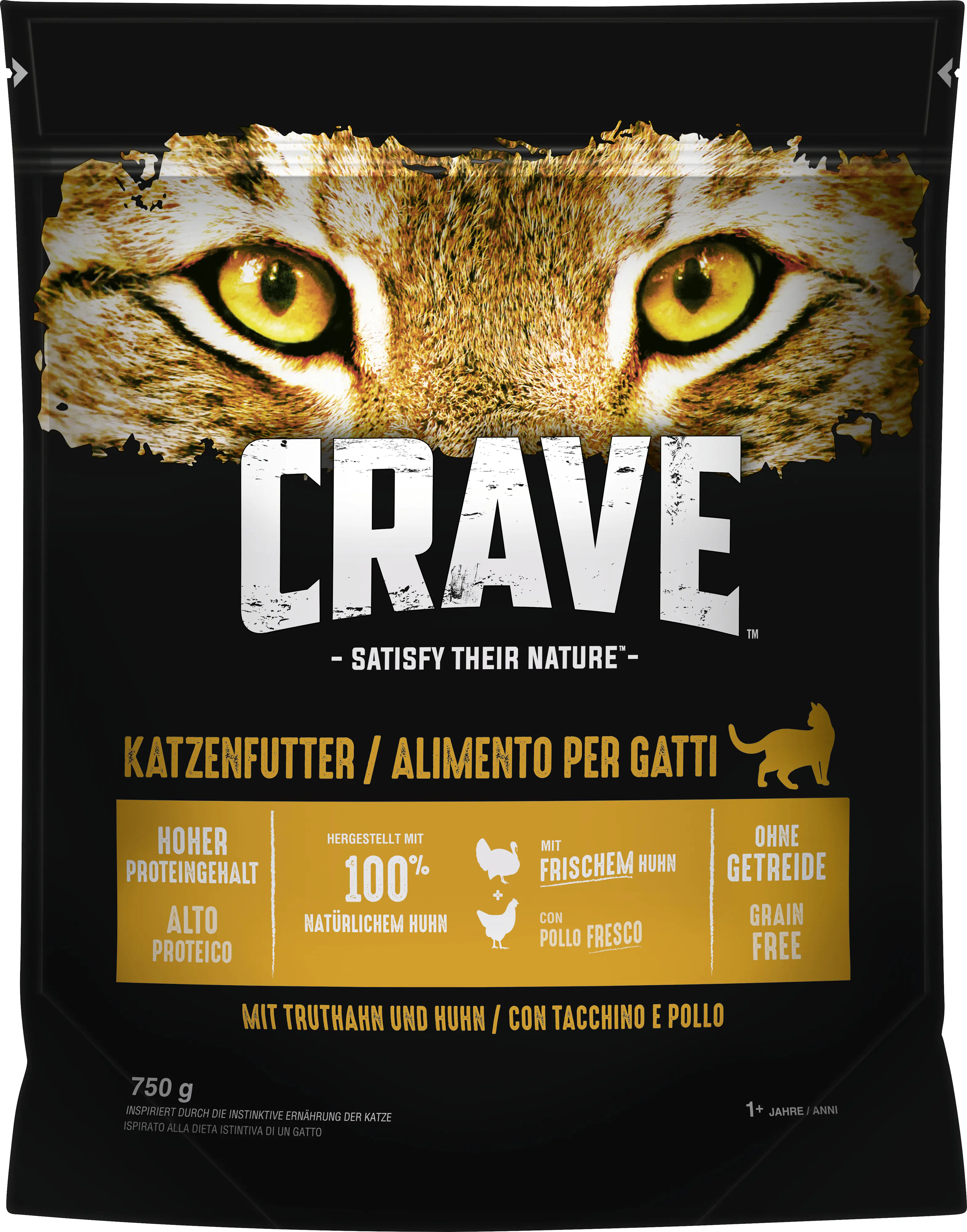 Crave Adult mit Truthahn und Huhn Katzenfutter 750 g