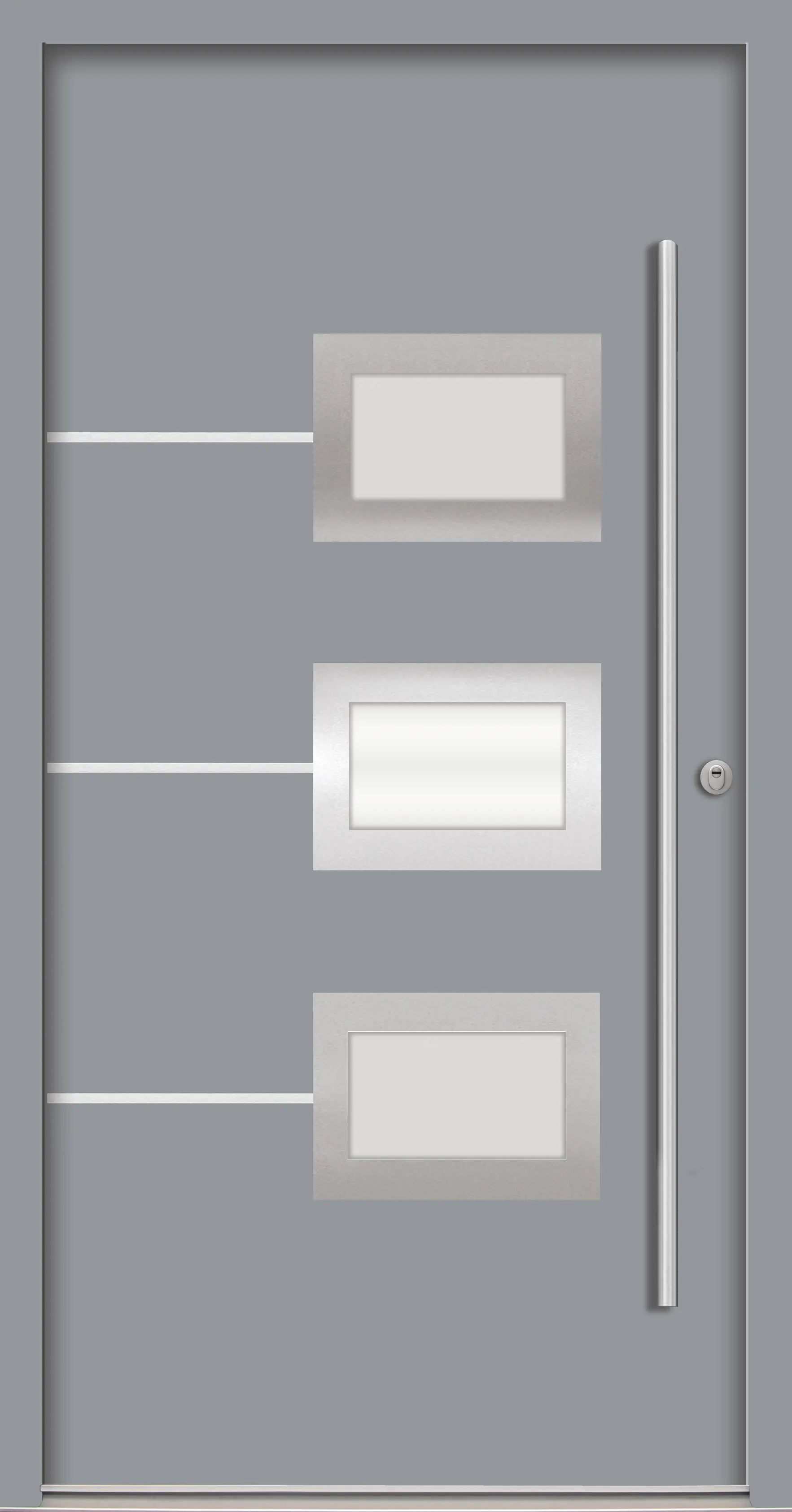Splendoor Haustür Passivedoor Premium B03 RC2 Grau DIN Rechts 100 x 210 cm
