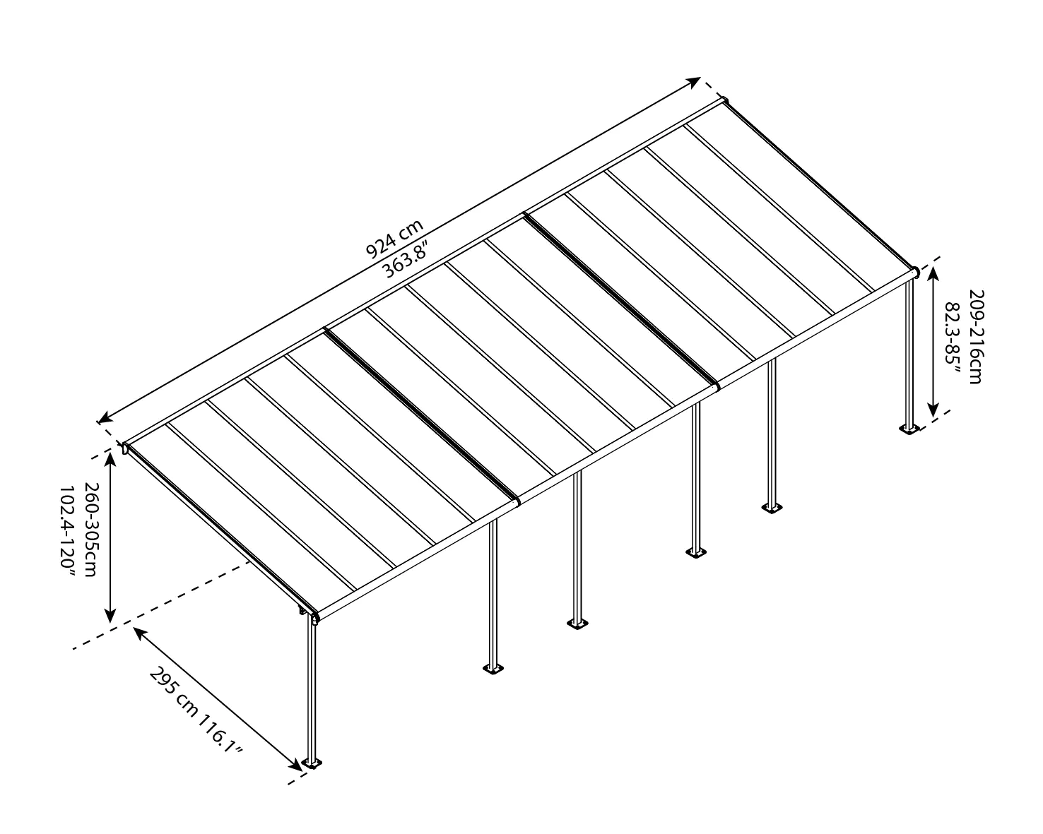 Canopia Terrassenüberdachung Capri 3x9.15