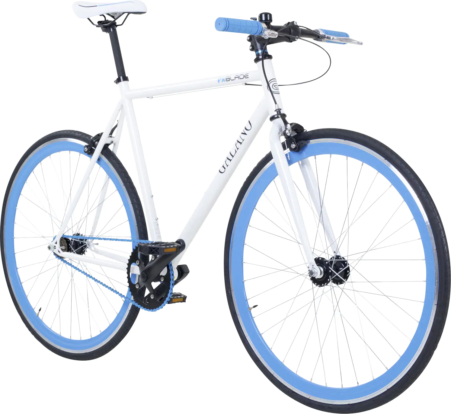 Galano Blade Fixiebike Singlespeed 28 Zoll RH 56cm 1-Gang weiß blau
