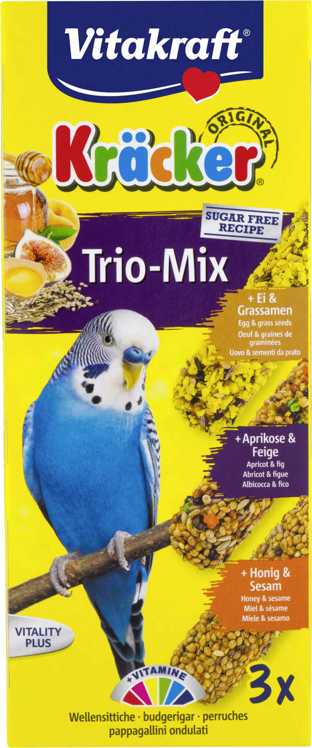 Vitakraft Kräcker® Trio Ei Frucht Honig 3 Stück / 80 g