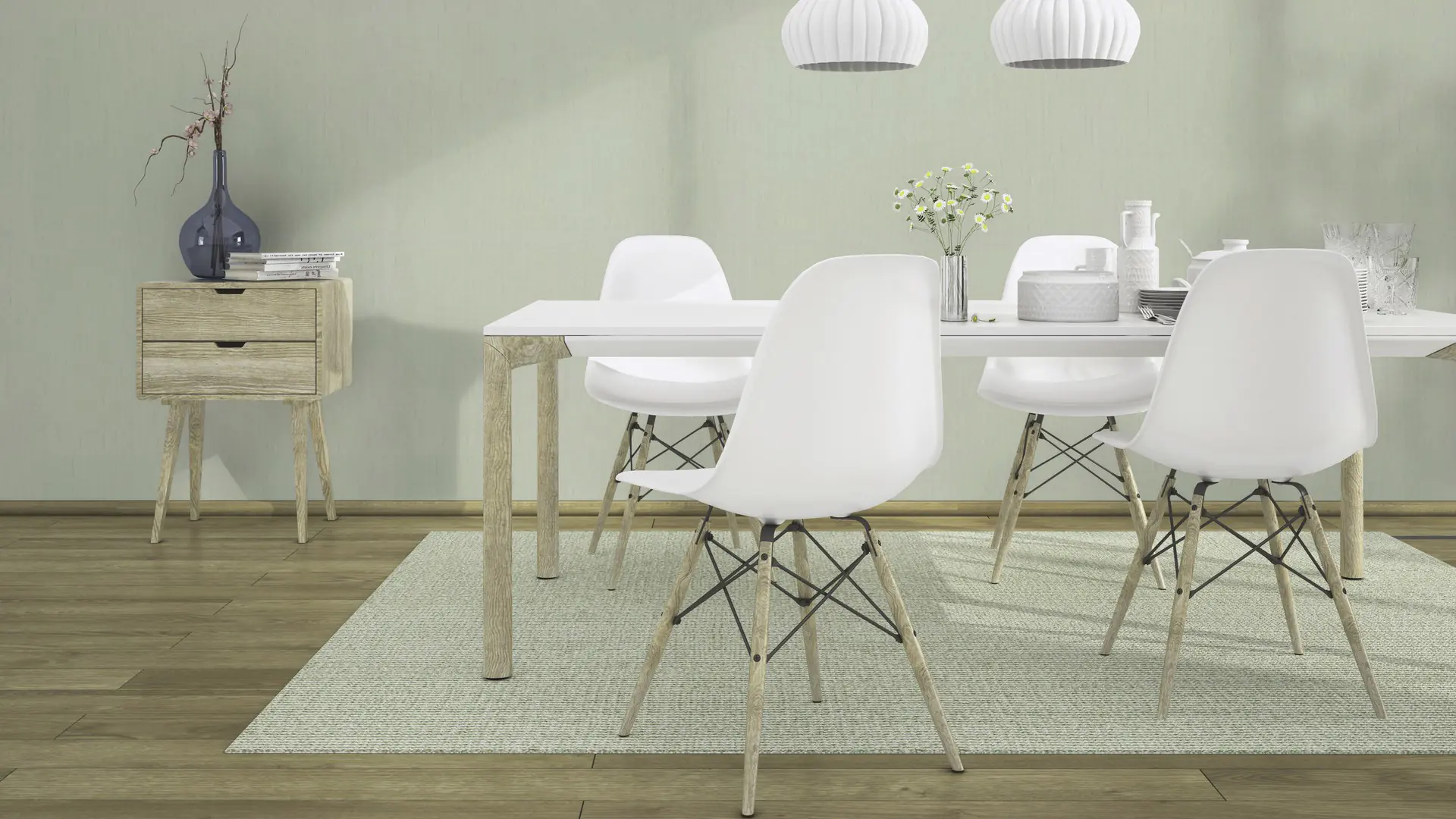 Rasch Vliestapete 746136 Grün-Salbei hell Uni 10,05 m x 0,53 m