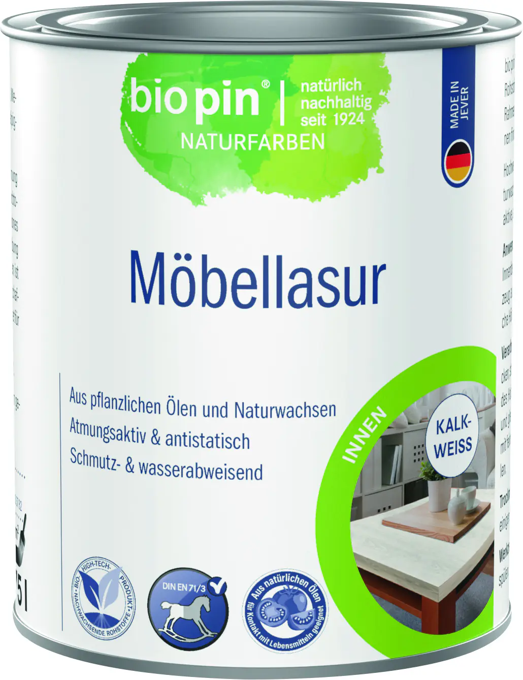 Biopin Möbellasur 750 ml kalkweiß