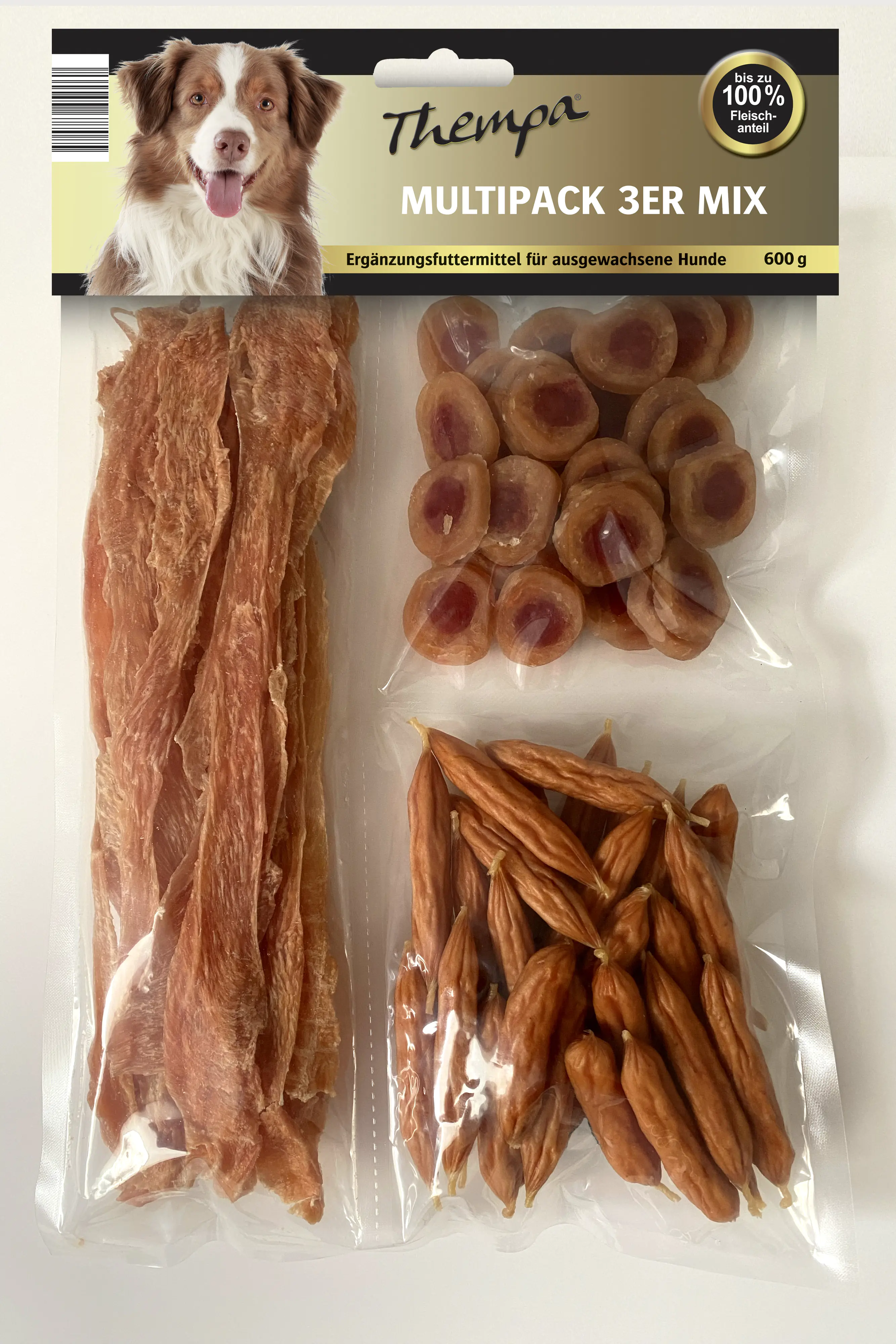 Thempa Hundesnack Multipack 3er Mix aus Kaustagen und Streifen 600 g Thempa Hundesnack Multipack 3er Mix aus Kaustagen und Streifen 600 g