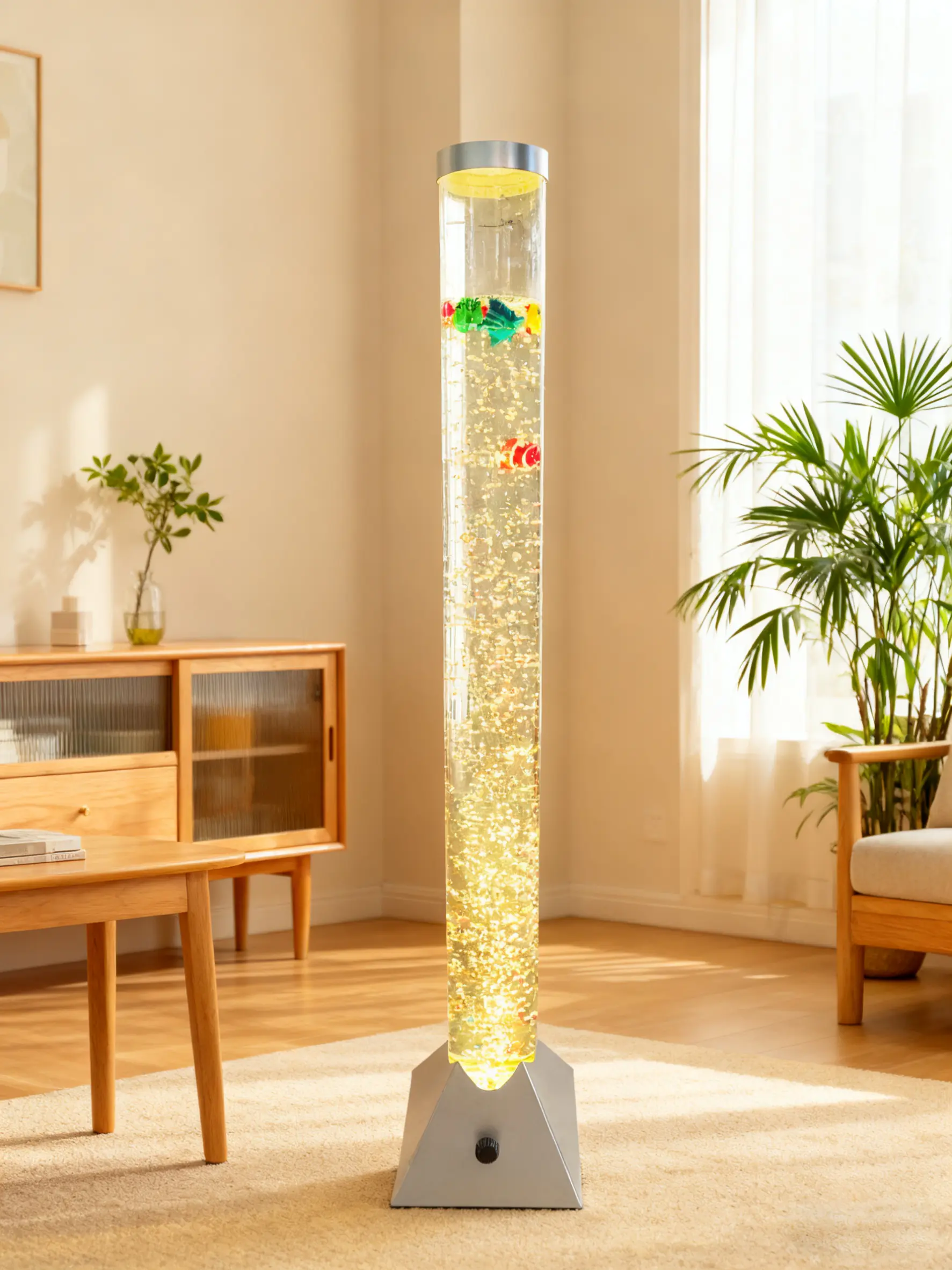 LED-Wassersäule Aquafee Ø 10,5 x 110 cm silber 