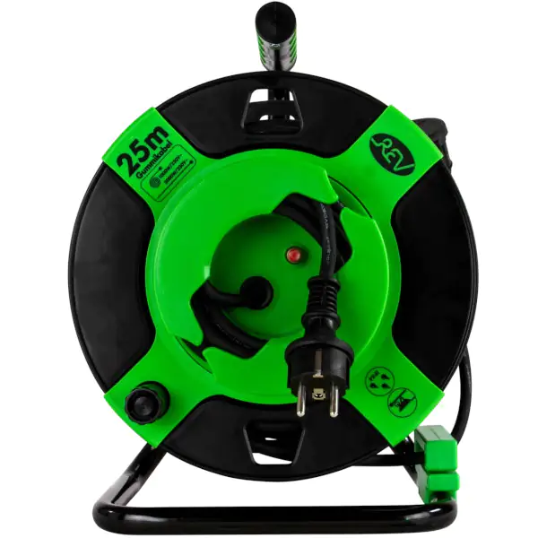 REV Kabeltrommel Außen 25 m H05RR-F 3G1,5mm², schwarz grün REV Kabeltrommel Außen 25 m H05RR-F 3G1,5mm², schwarz grün