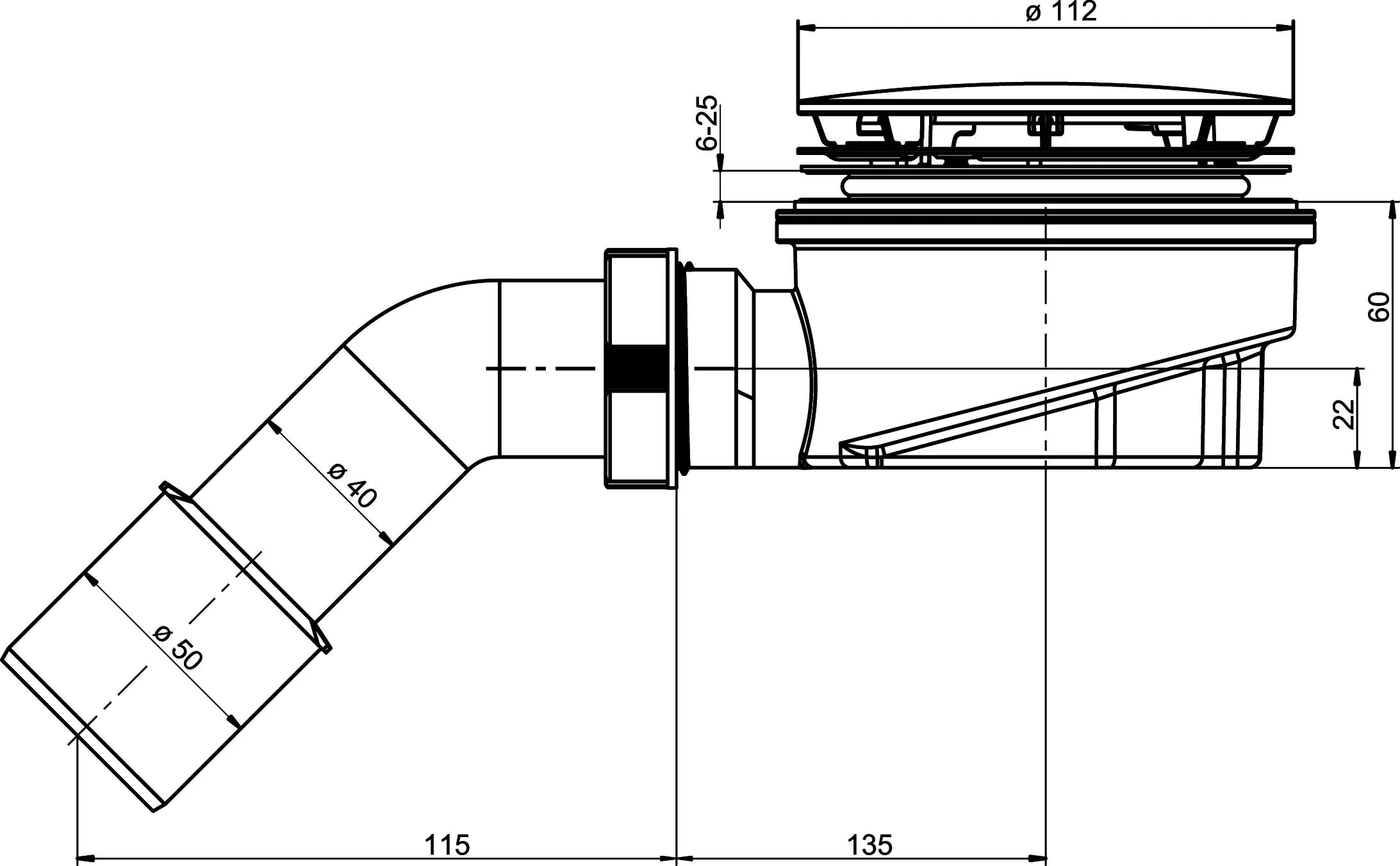 Ottofond Ablaufgarnitur Tasso SF 60 Ø 90 mm