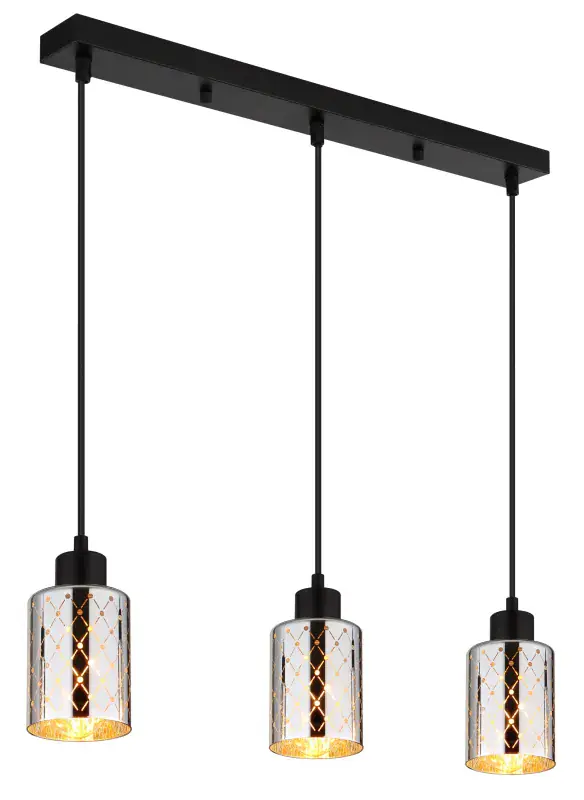 Globo Hängeleuchte Alonso 59 x 120 cm L x B schwarz