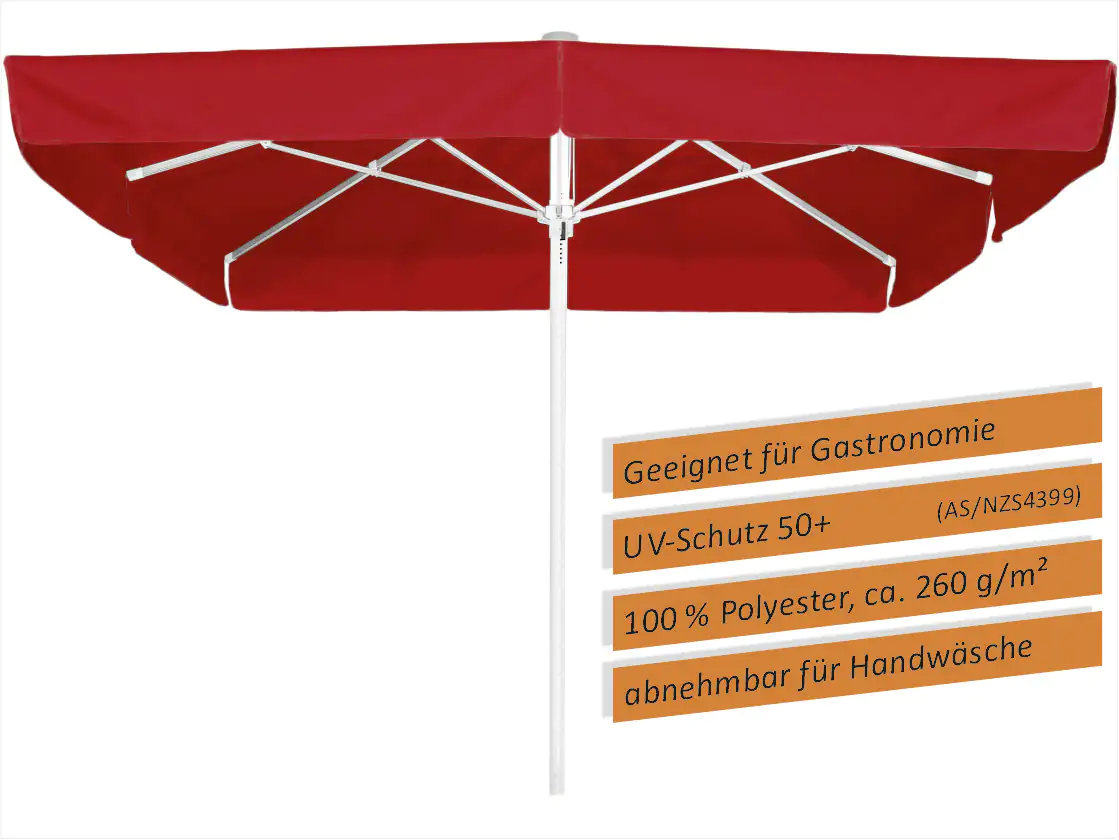 Schneider Sonnenschirm Quadro rot 300 x 300 cm