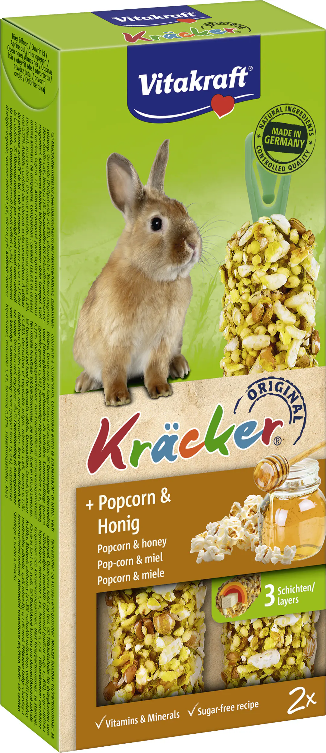Vitakraft Kräcker® Popcorn & Honig 2 Stück / 100 g Vitakraft Kräcker® Popcorn & Honig 2 Stück / 100 g