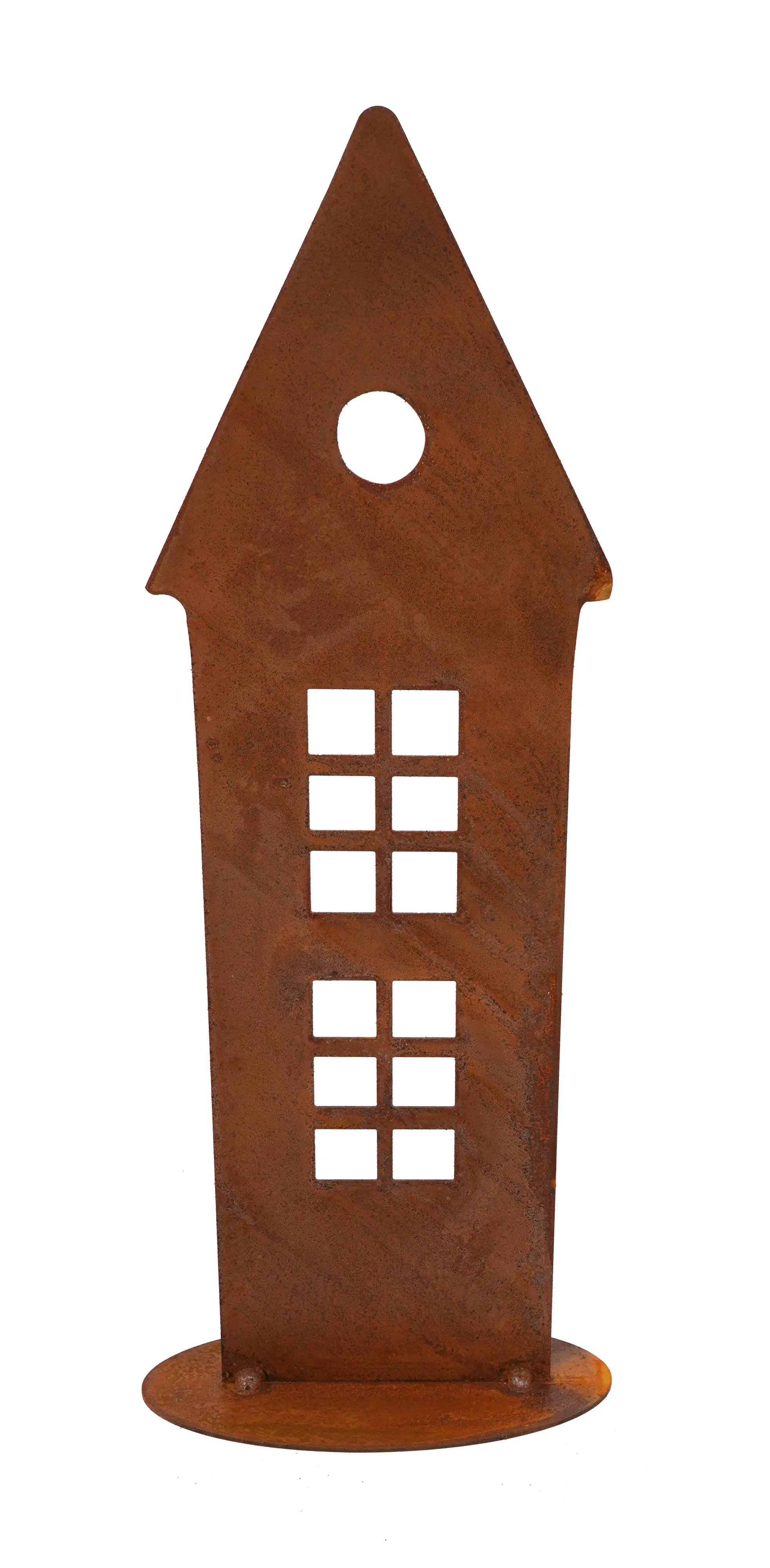 Badeko Dekoaufsteller Haus Bamberg auf Bodenplatte 30 x 12 cm rostbraun