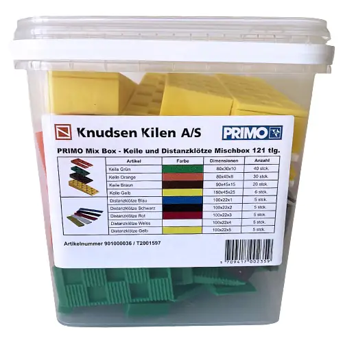 Primo Kunststoffkeil und Distanzklötze 121-teilig Primo Kunststoffkeil und Distanzklötze 121-teilig