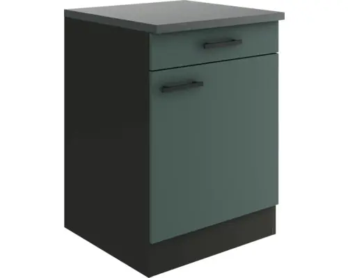 Optifit Unterschrank Verona 405 steingrün/anthrazit matt 60 cm