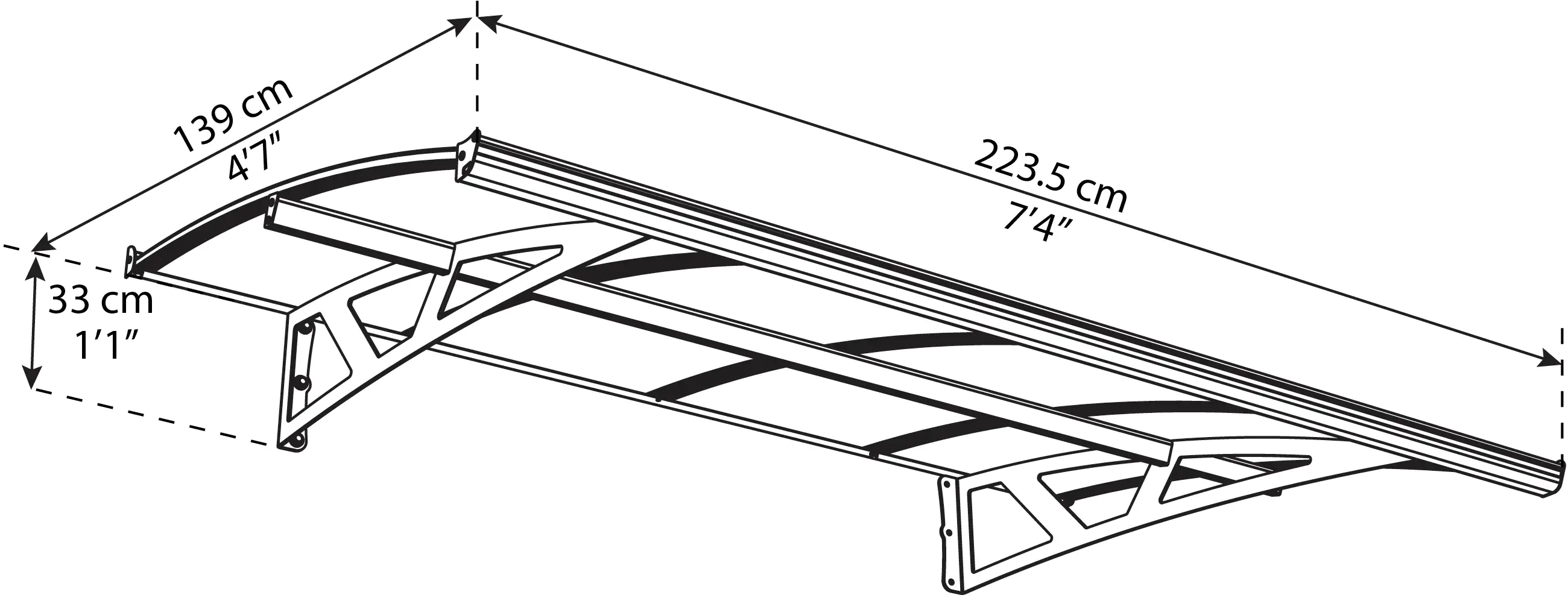 Canopia Vordach Amsterdam  223,5 x 139 cm anthrazit